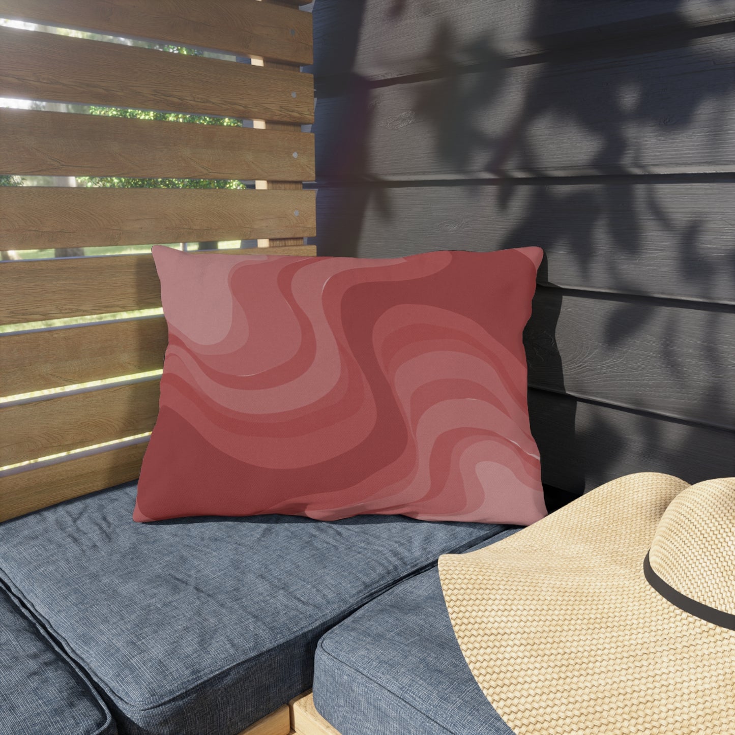 Power Red Wavey 20" x 14" Outdoor Pillow