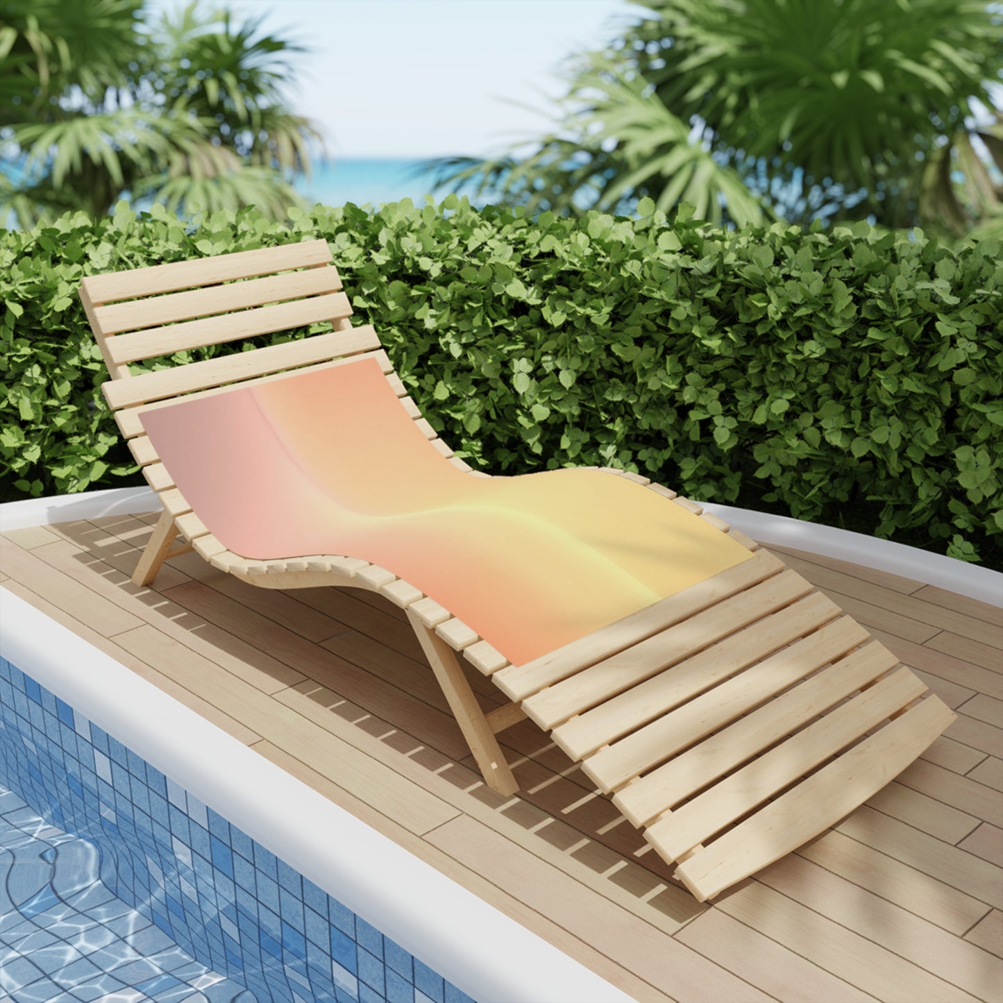 Hot Peach Fade Beach Towel, 24" x 44"