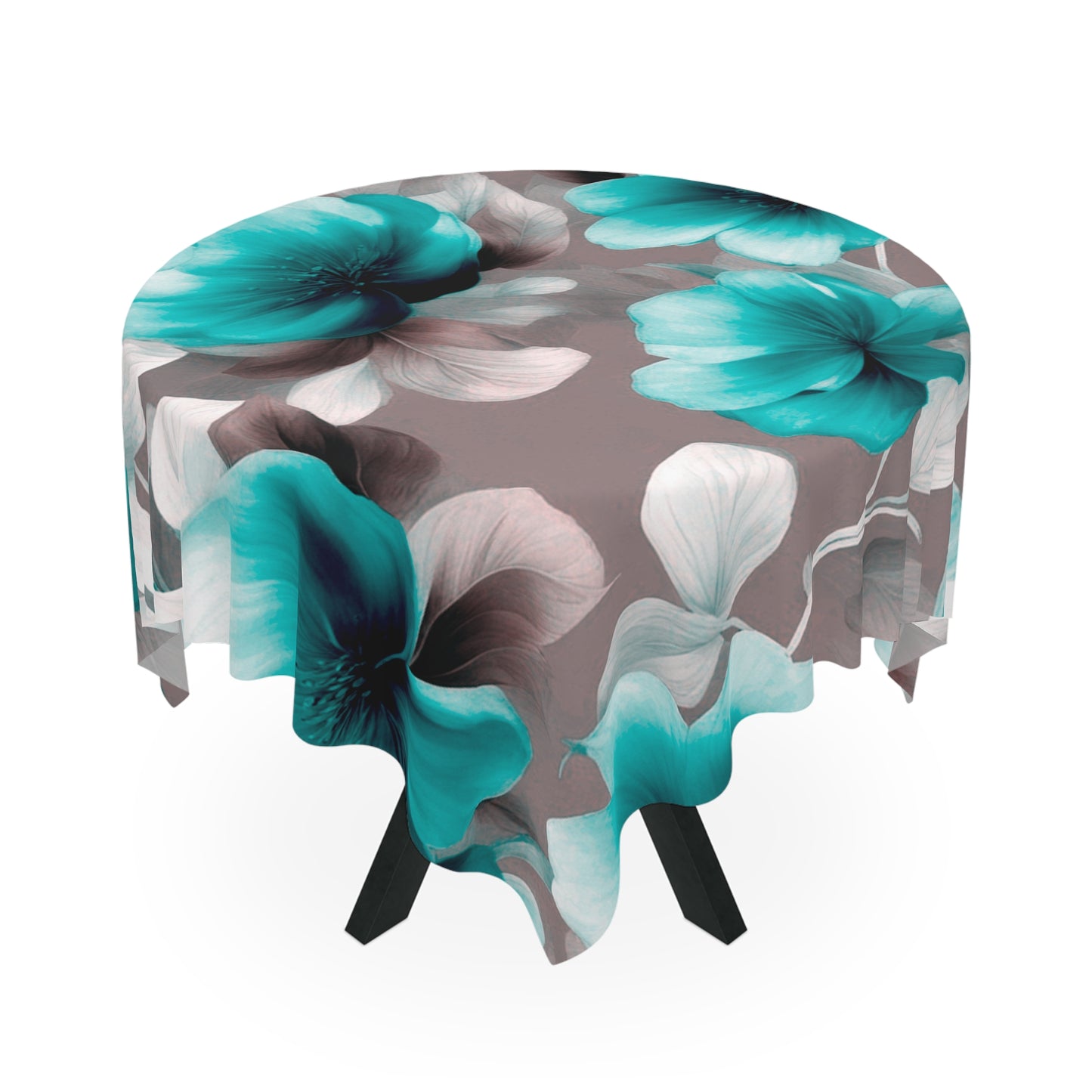 Tif Green Gray Floral Bunch Tablecloth, 55" x 55"