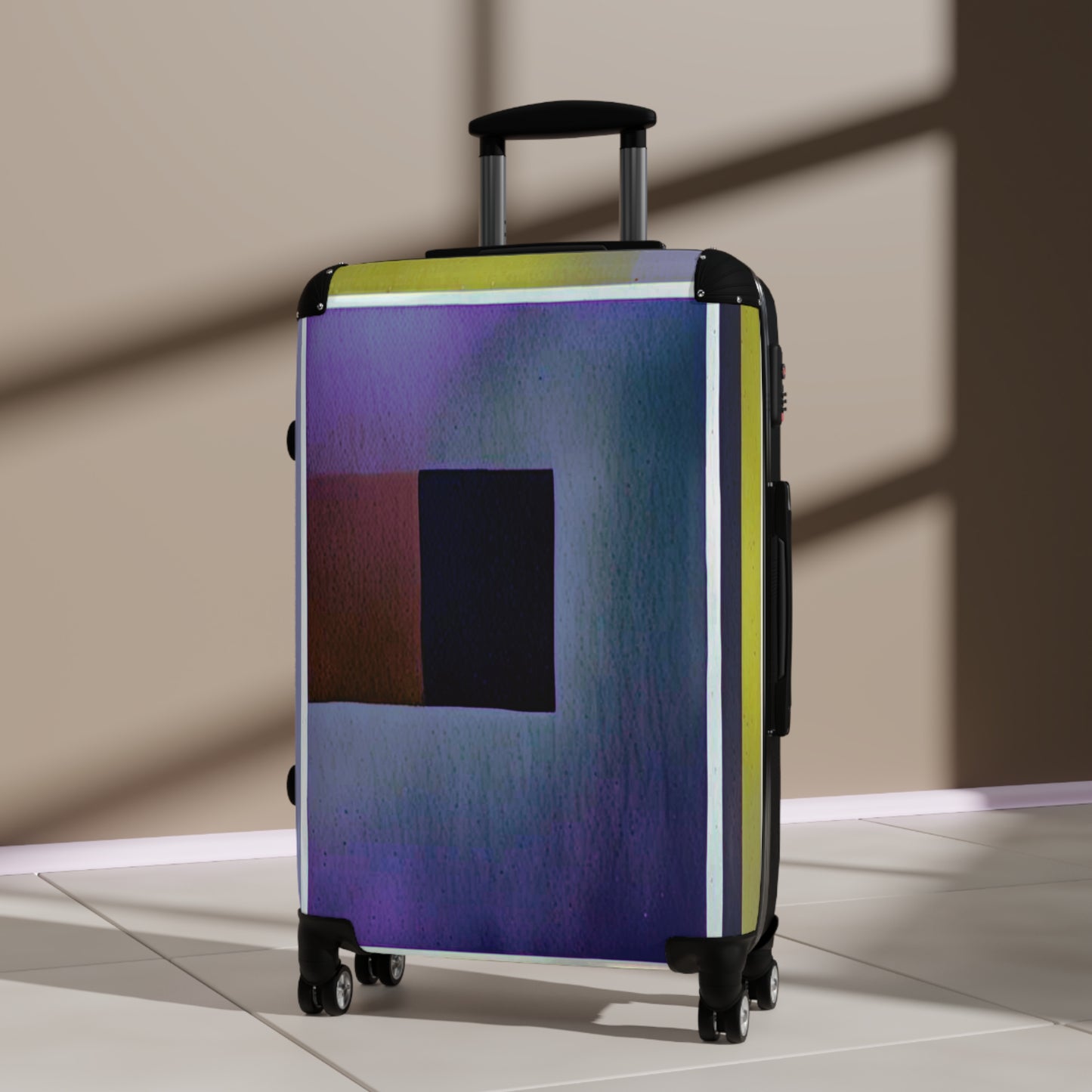 Zeta Shadow Medium Suitcase with built in lock, 4 double-wheels, telescopic handle, and ABS back hard-shell