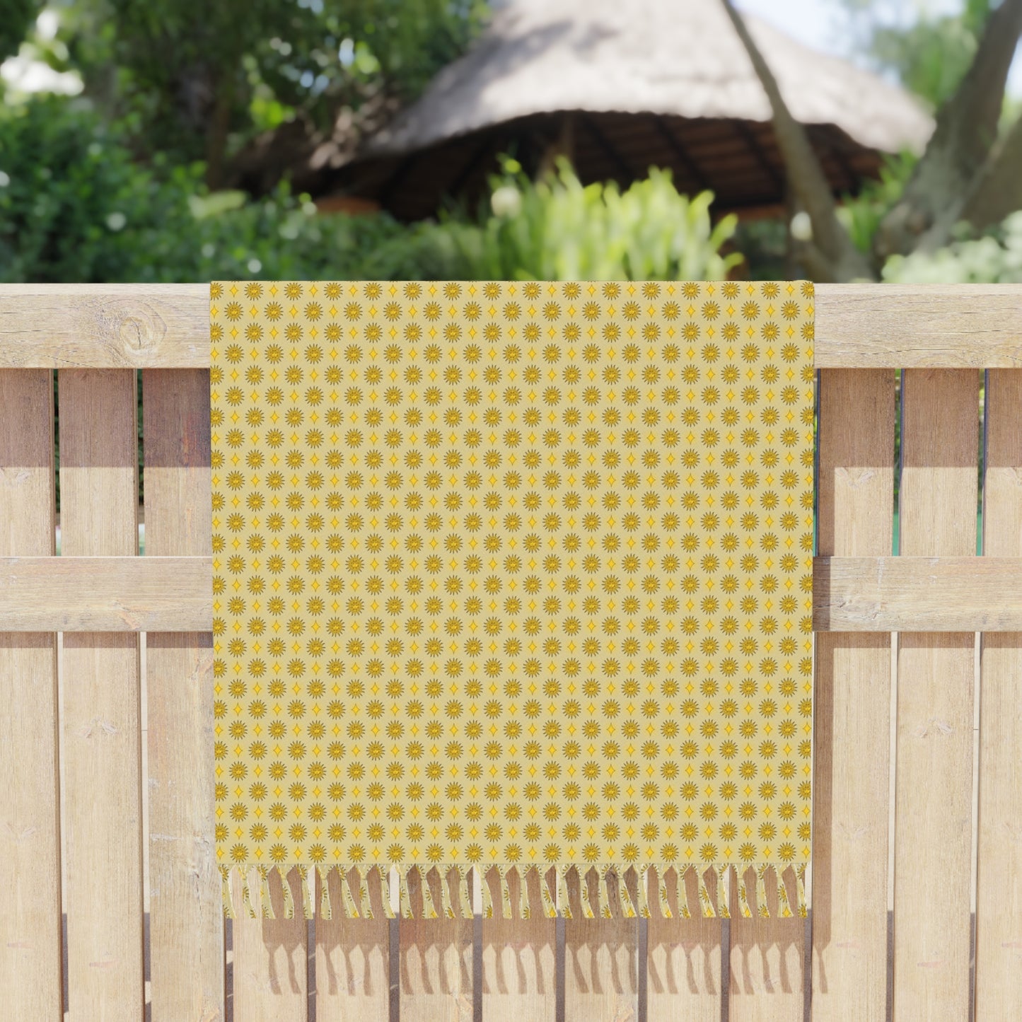 Lemongrass Star-crossed Bodies Boho Beach Cloth, 38" × 81"