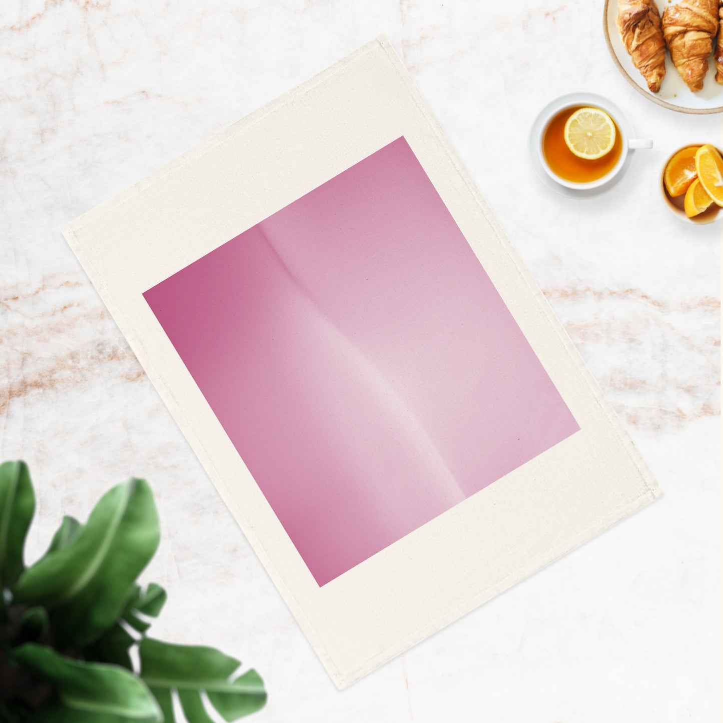 Pink Blush Fade 19.6" x 27.5" Cotton Tea Towel