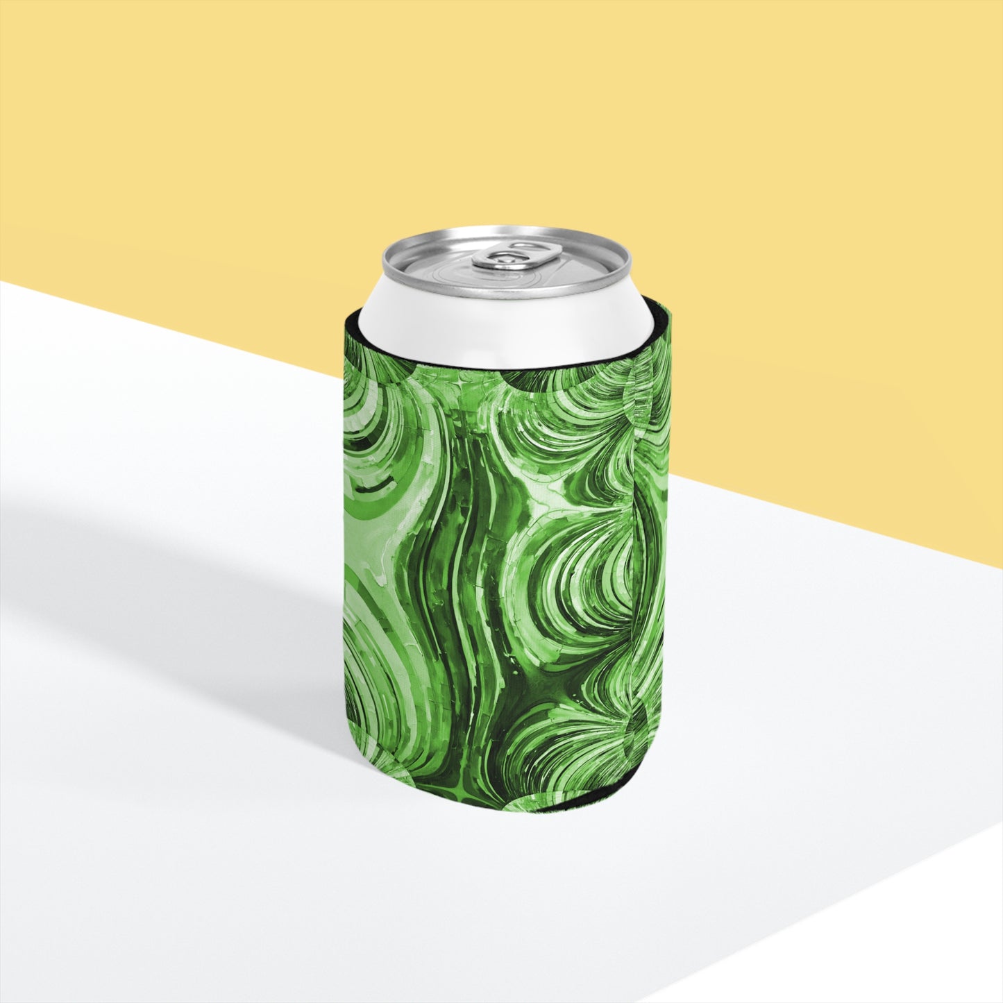 Uzi Spiral Mint Pastel 12 oz Can Cooler Sleeve