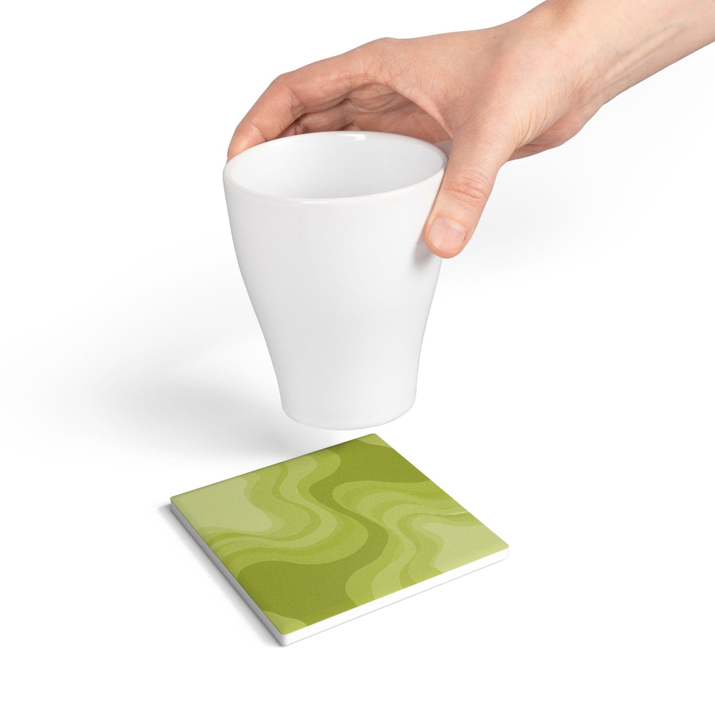 Lemon Wavey 4" x 4" Square Ceramic Coaster
