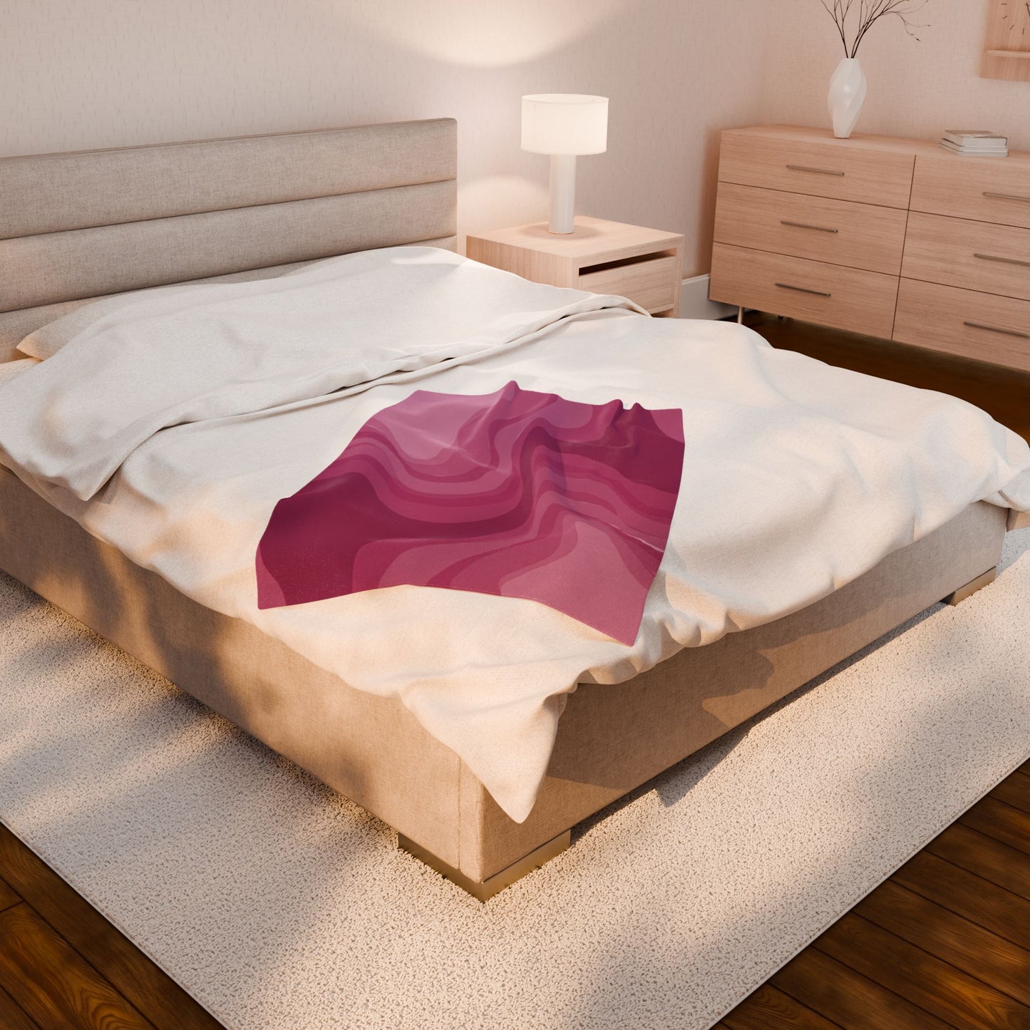 Pinky Mauve Wavey Velveteen Plush Blanket, 30" x 40"