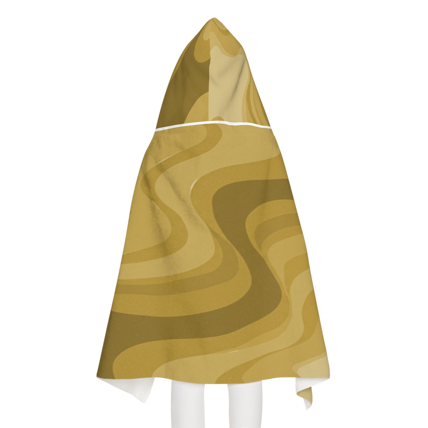 Brown Wavey Youth Hooded Towel, 24" x 48"