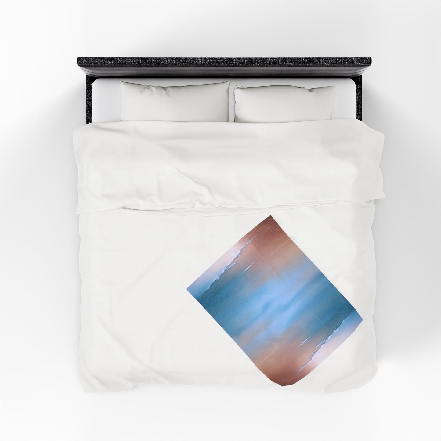 Blue Sea Peach Fog Velveteen Plush Blanket, 30" x 40"