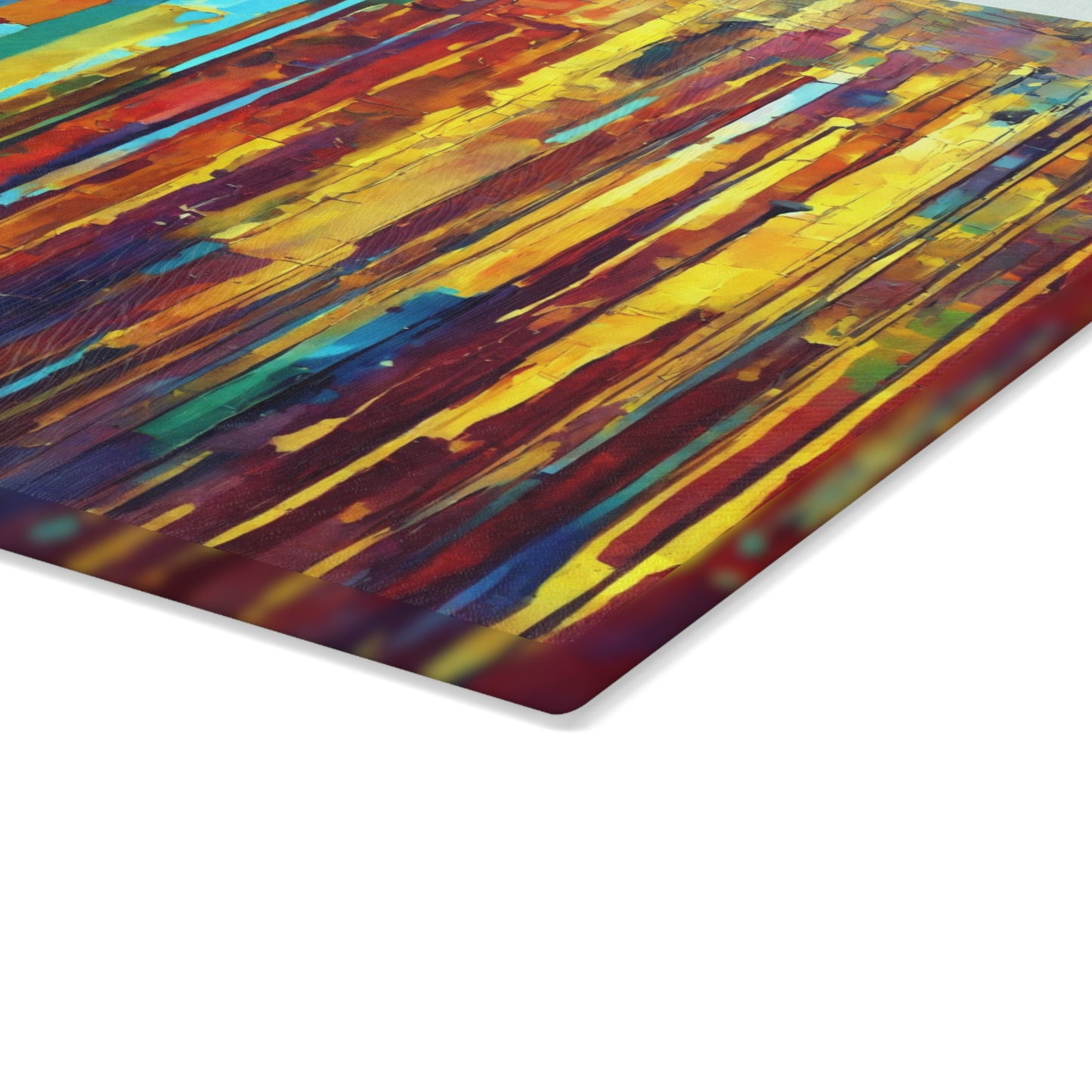 Striped Alpha 11" x 15" Glass Cutting Board