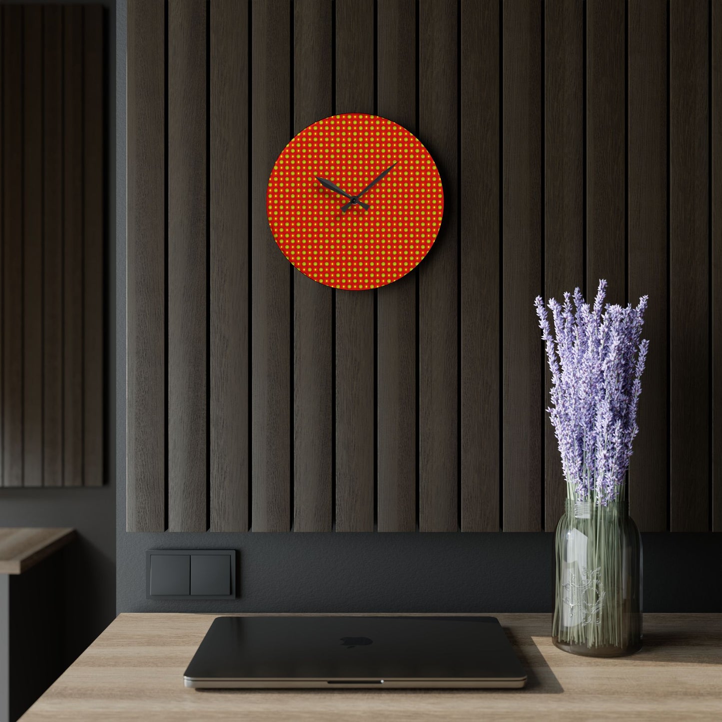Late Evening Star-crossed Bodies Acrylic Wall Clock, Round or Square, 10.75" x 10.75"