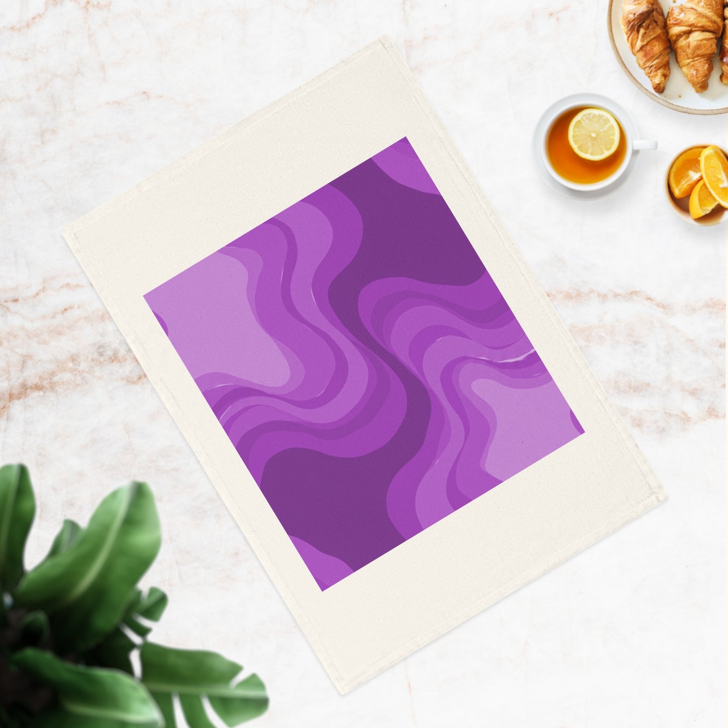 Wavey Purple Wavey 19.6" x 27.5" Cotton Tea Towel