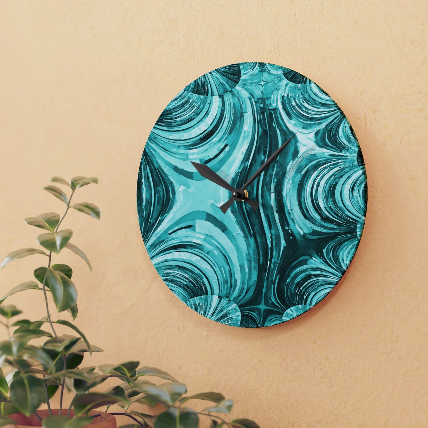 Uzi Spiral Tif Acrylic Wall Clock, Round or Square, 10.75" x 10.75"