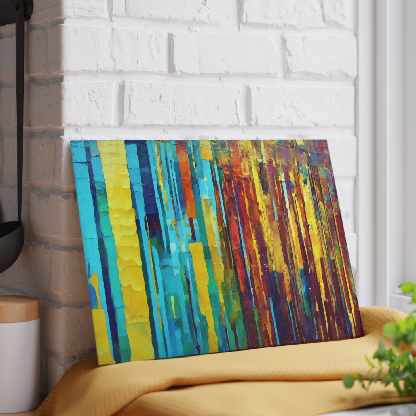 Striped Alpha 8" x 11" Glass Cutting Board