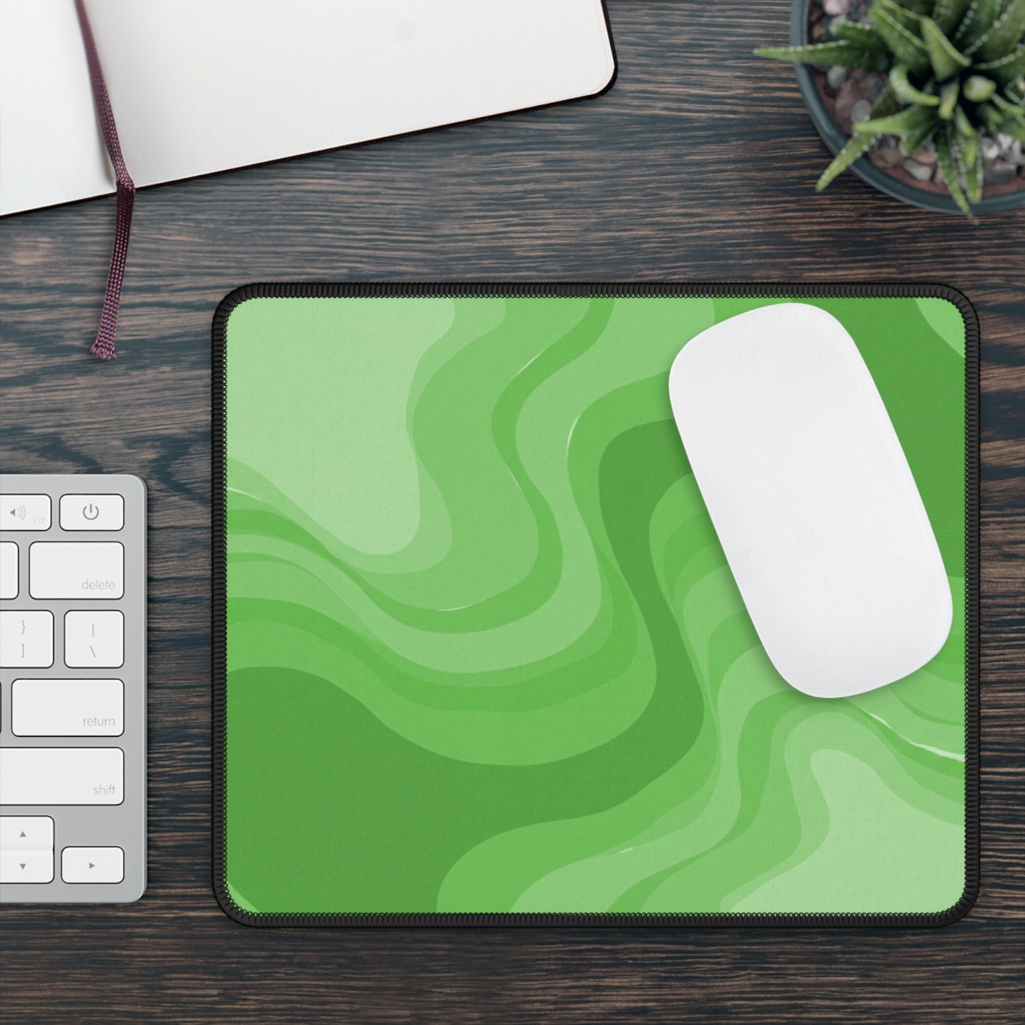 Greenie Meanie Wavey 9" x 7" Gaming Mouse Pad