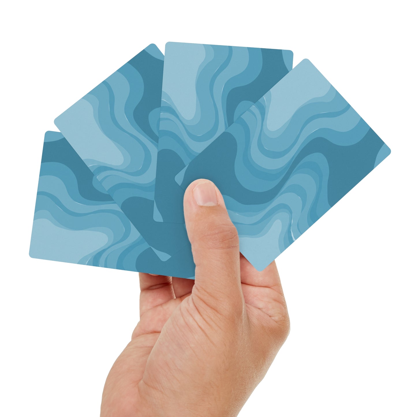Sky Blue Wavey Poker Cards