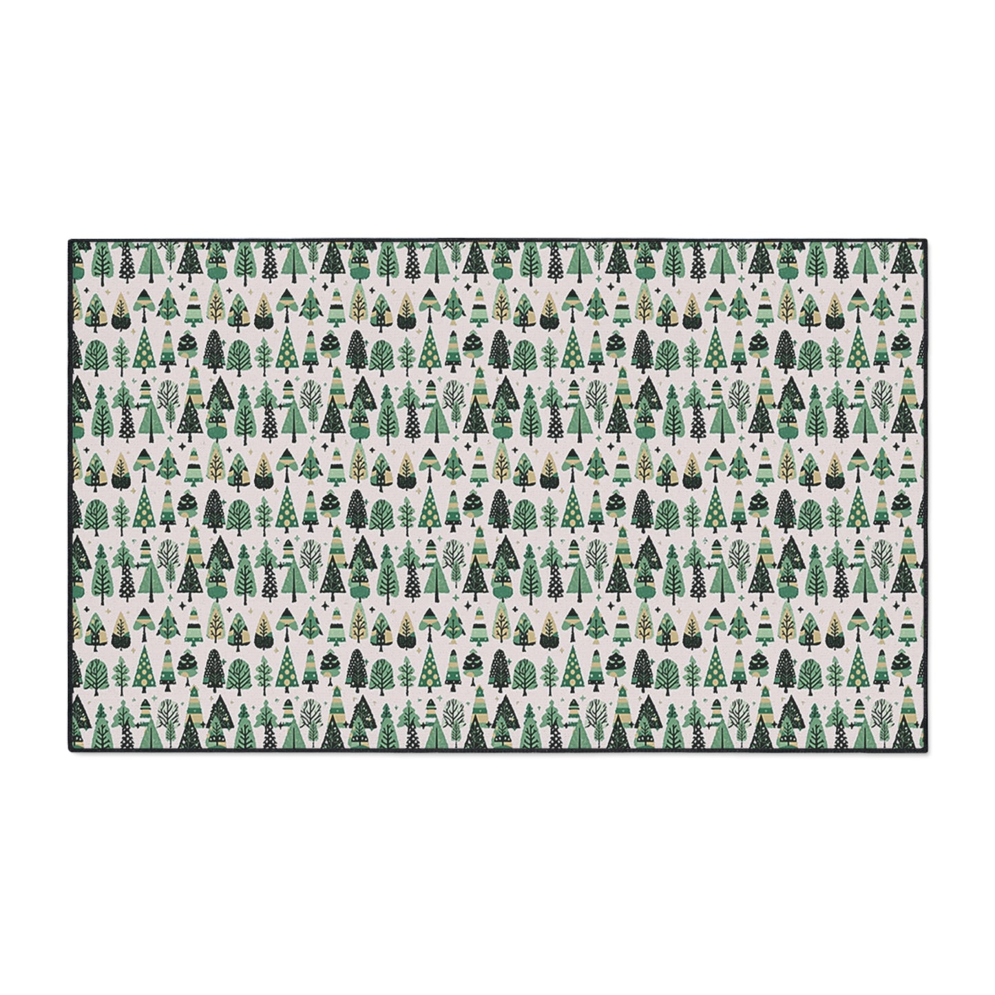 Mini Vintage Green Trees 36" x 60" Heavy Duty Floor Mat