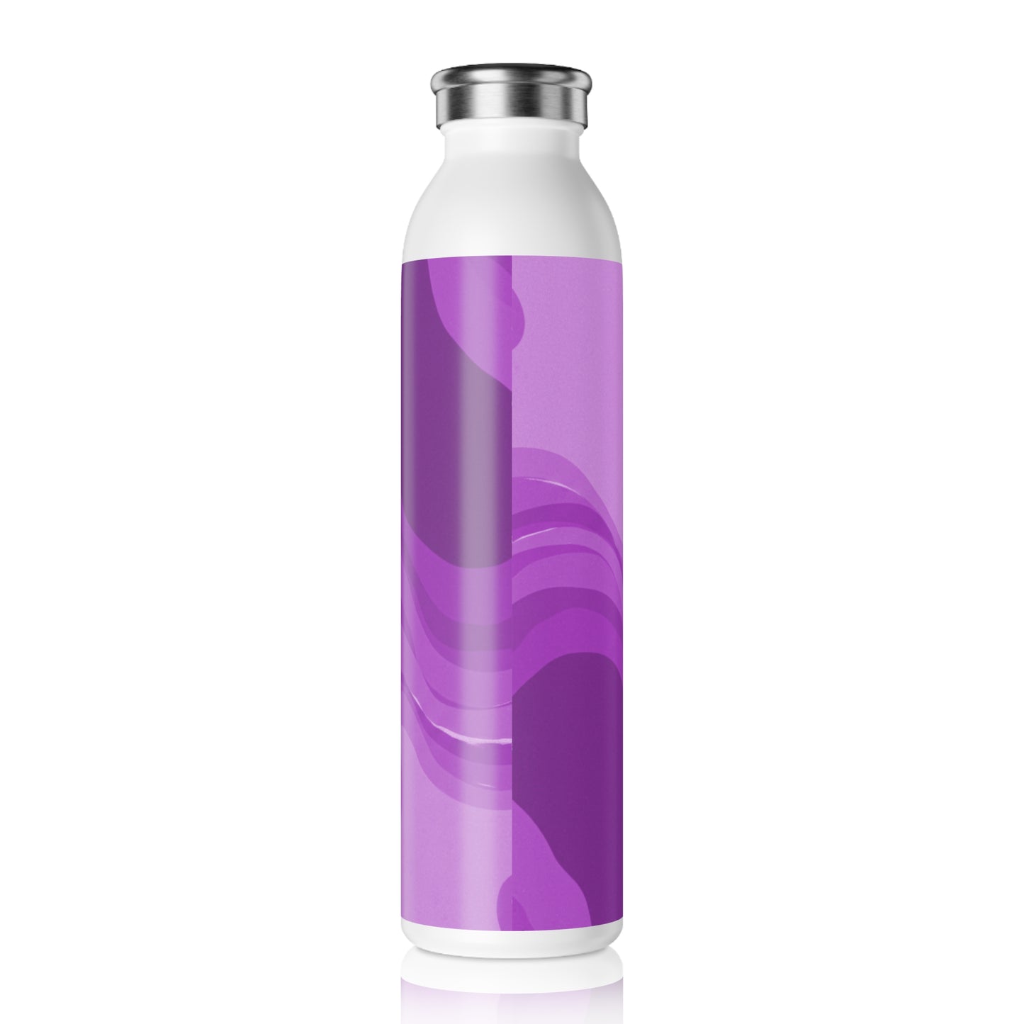 Wavey Purple Wavey Slim Water Bottle, 20 oz White