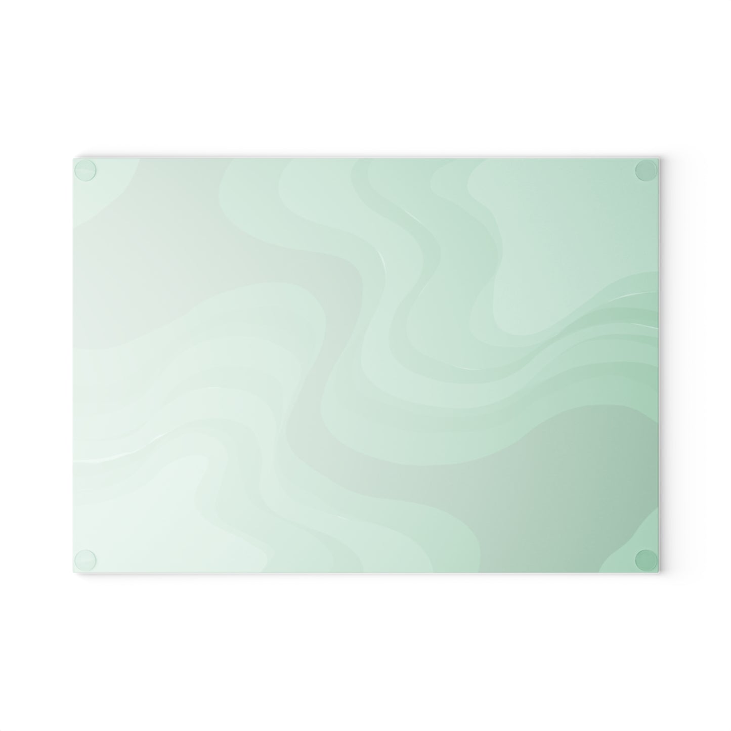 Mint Green Wavey 8" x 11" Glass Cutting Board