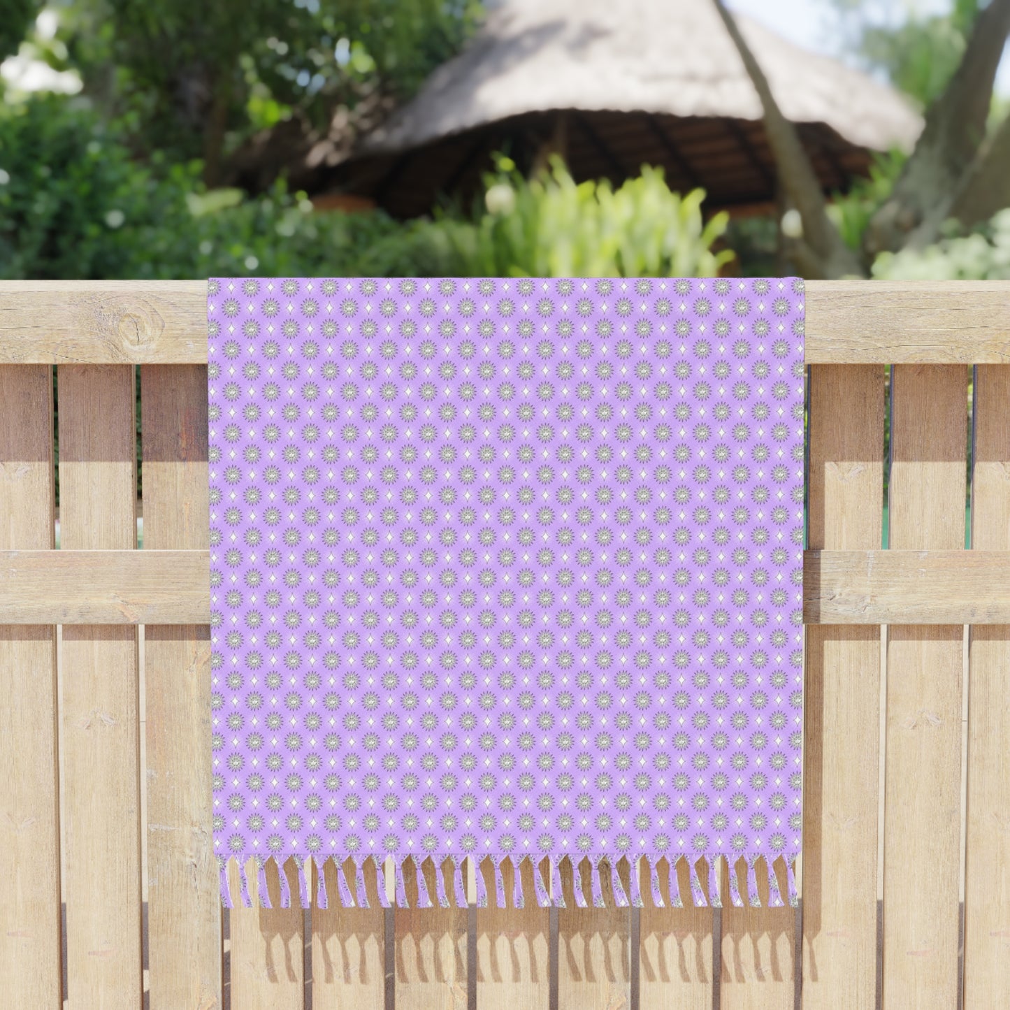 Lavender Star-crossed Bodies Boho Beach Cloth, 38" × 81"
