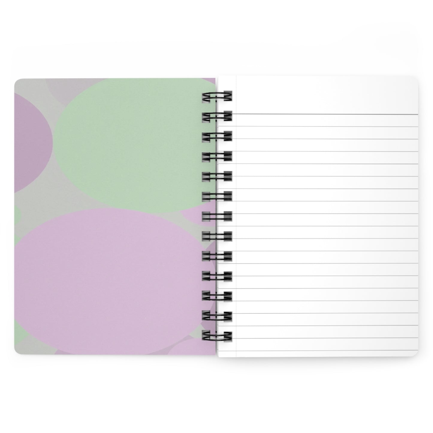 Pastel Lavender Purple and Soft Green Patches Spiral Bound Journal, 5" x 7" 150 pages