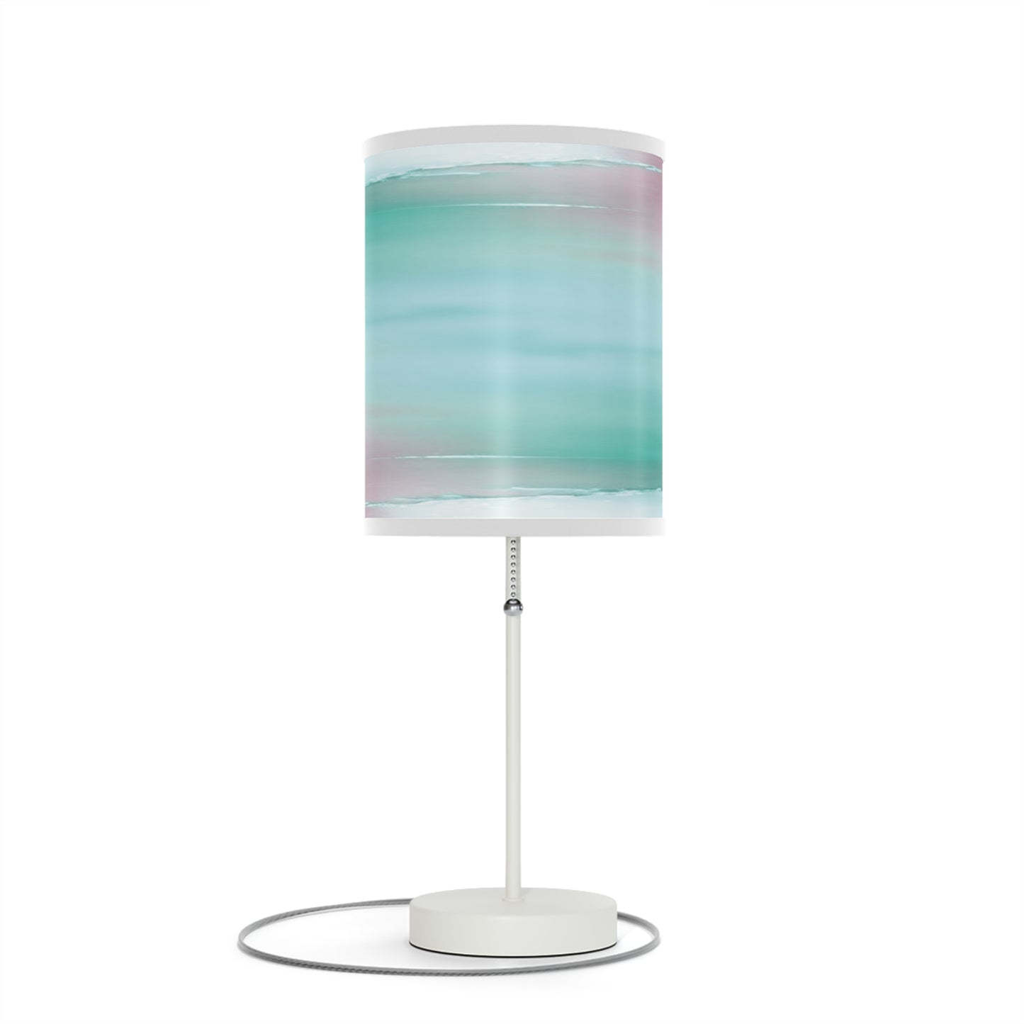 Green Sea Lavender Fog Table Lamp on a White or Silver Stand, US|CA plug