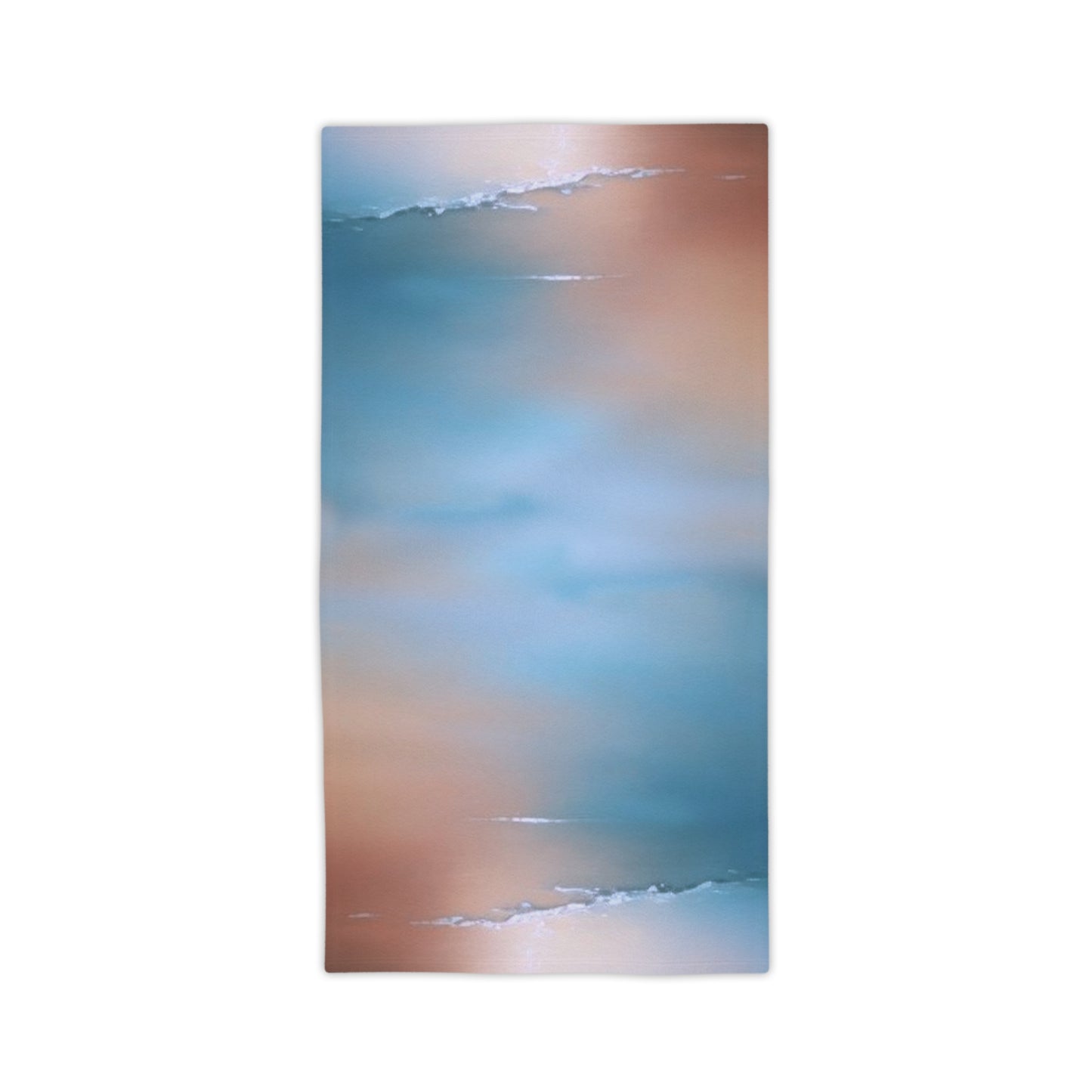 Blue Sea Peach Fog Beach Towel, 24" x 44"