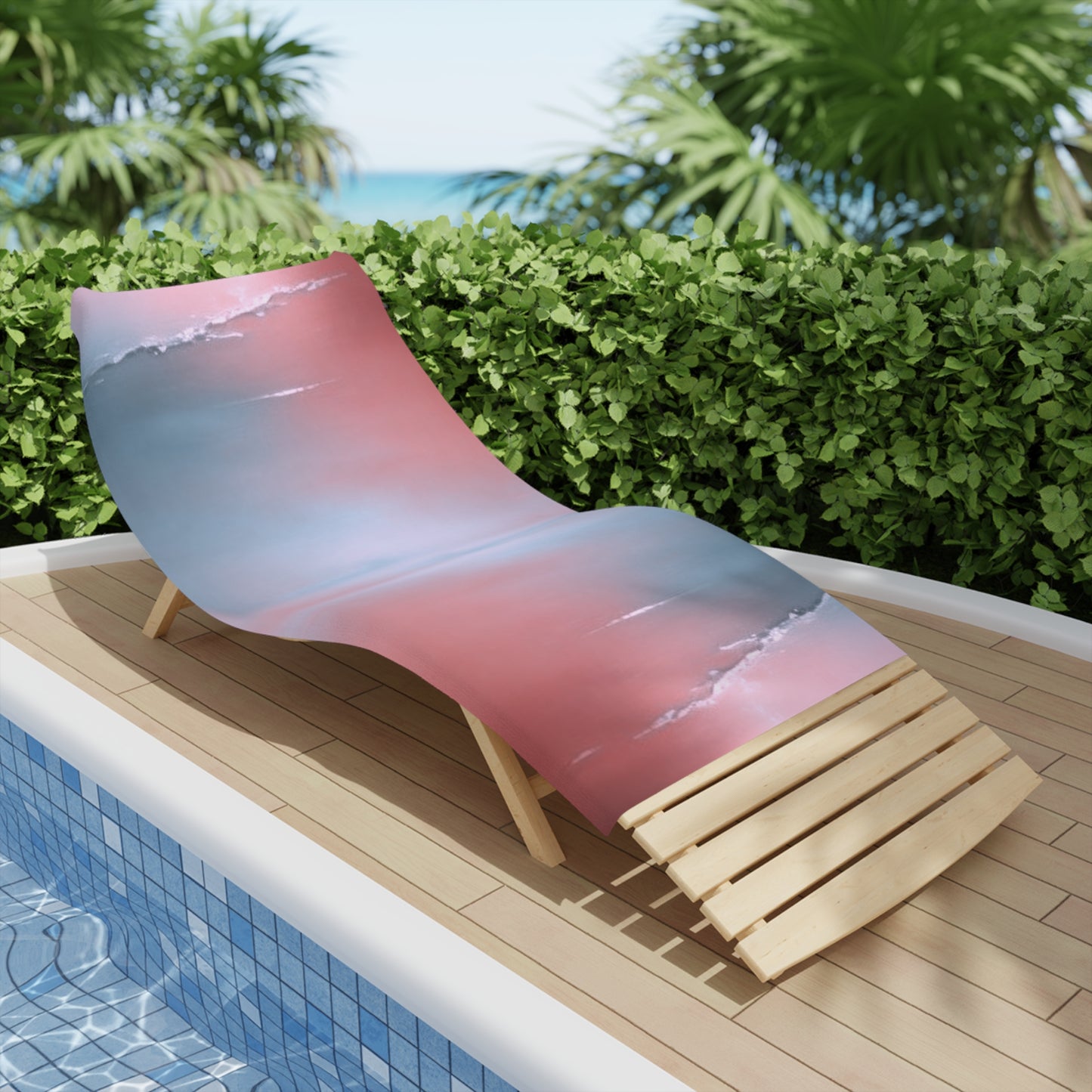 Gray Sea Pink Fog Beach Towel, 30" x 60"