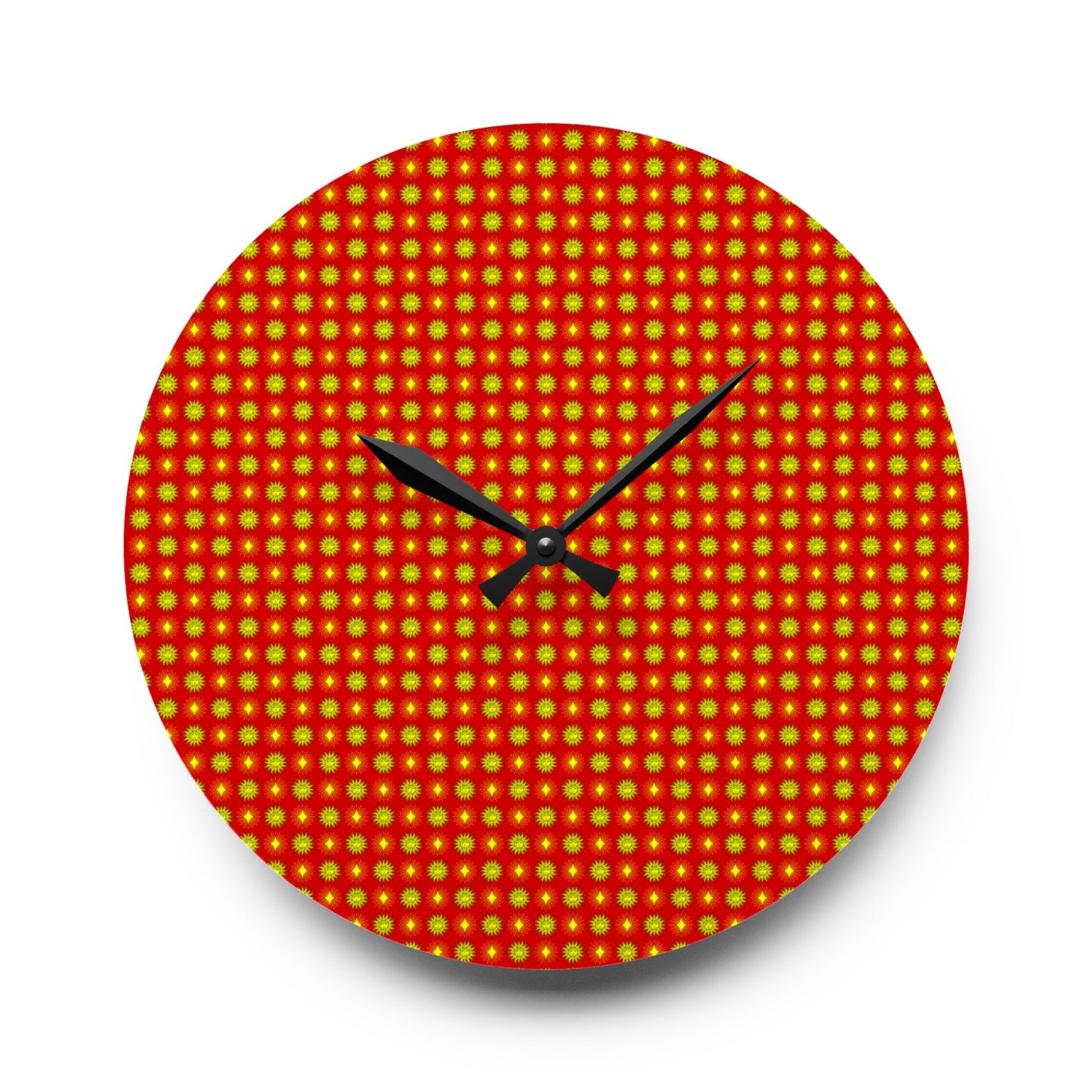 Late Evening Star-crossed Bodies Acrylic Wall Clock, Round or Square, 10.75" x 10.75"