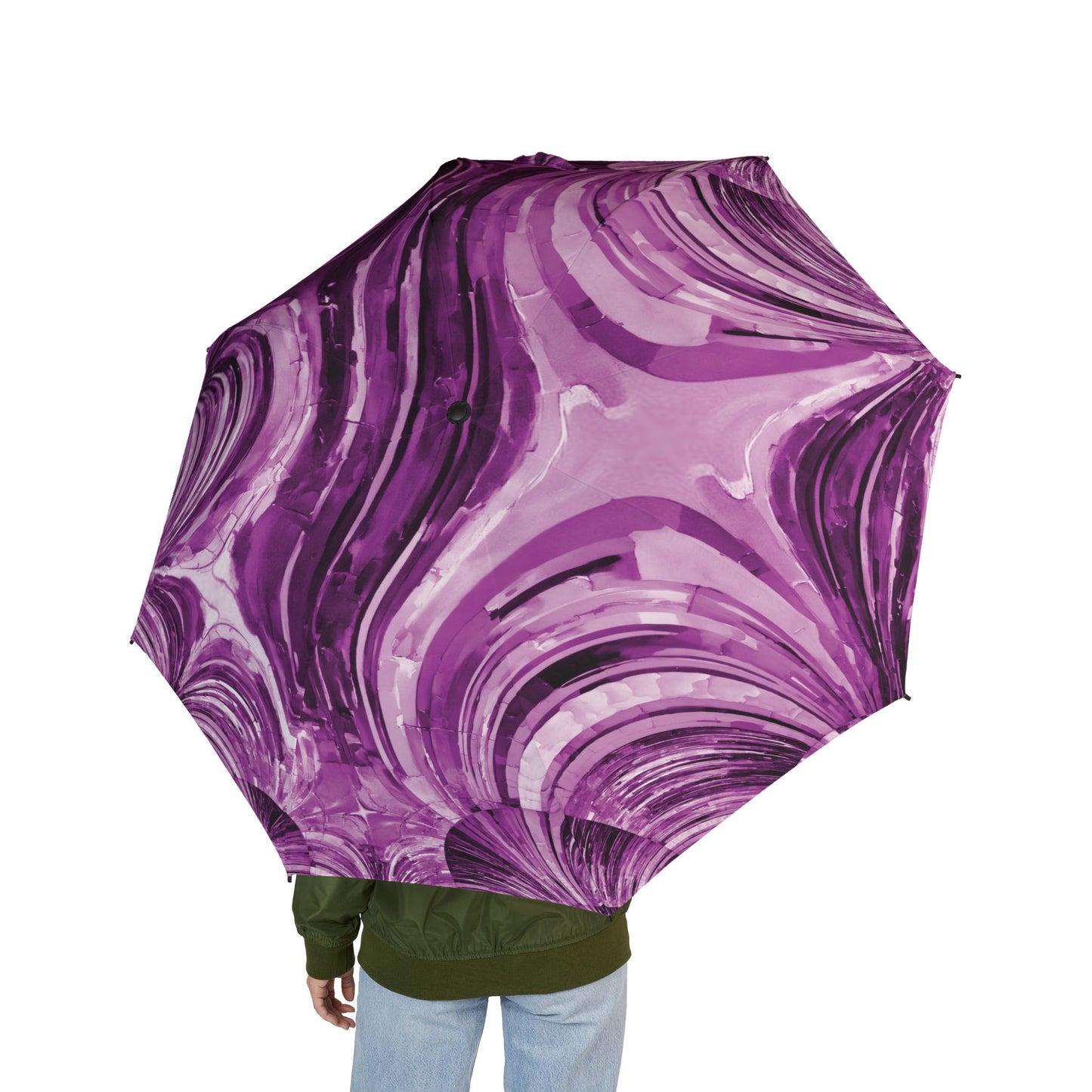 Uzi Spiral Powder Lavender Foldable Umbrella - Compact & Chic
