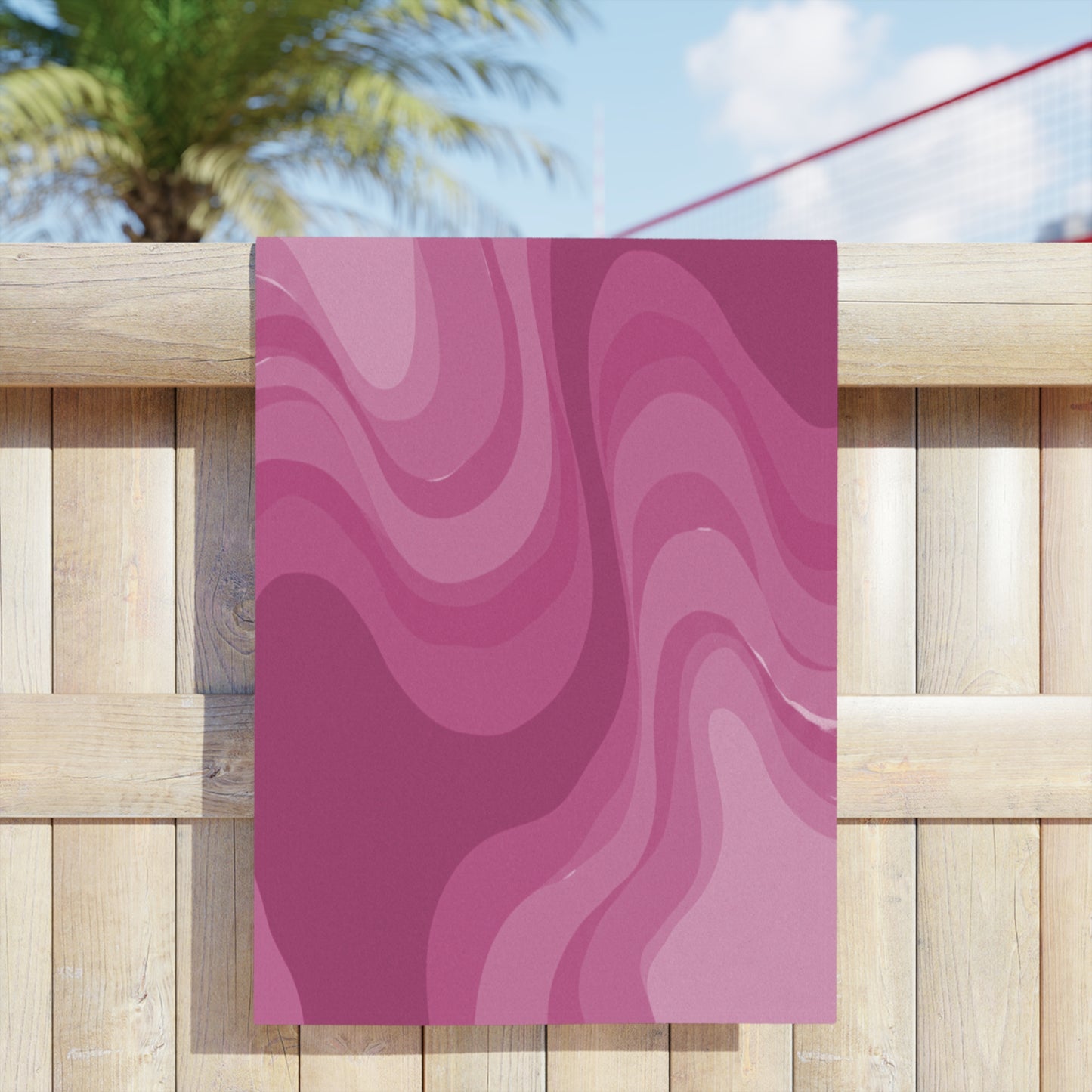 Pinky Mauve Wavey Beach Towel, 24" x 44"