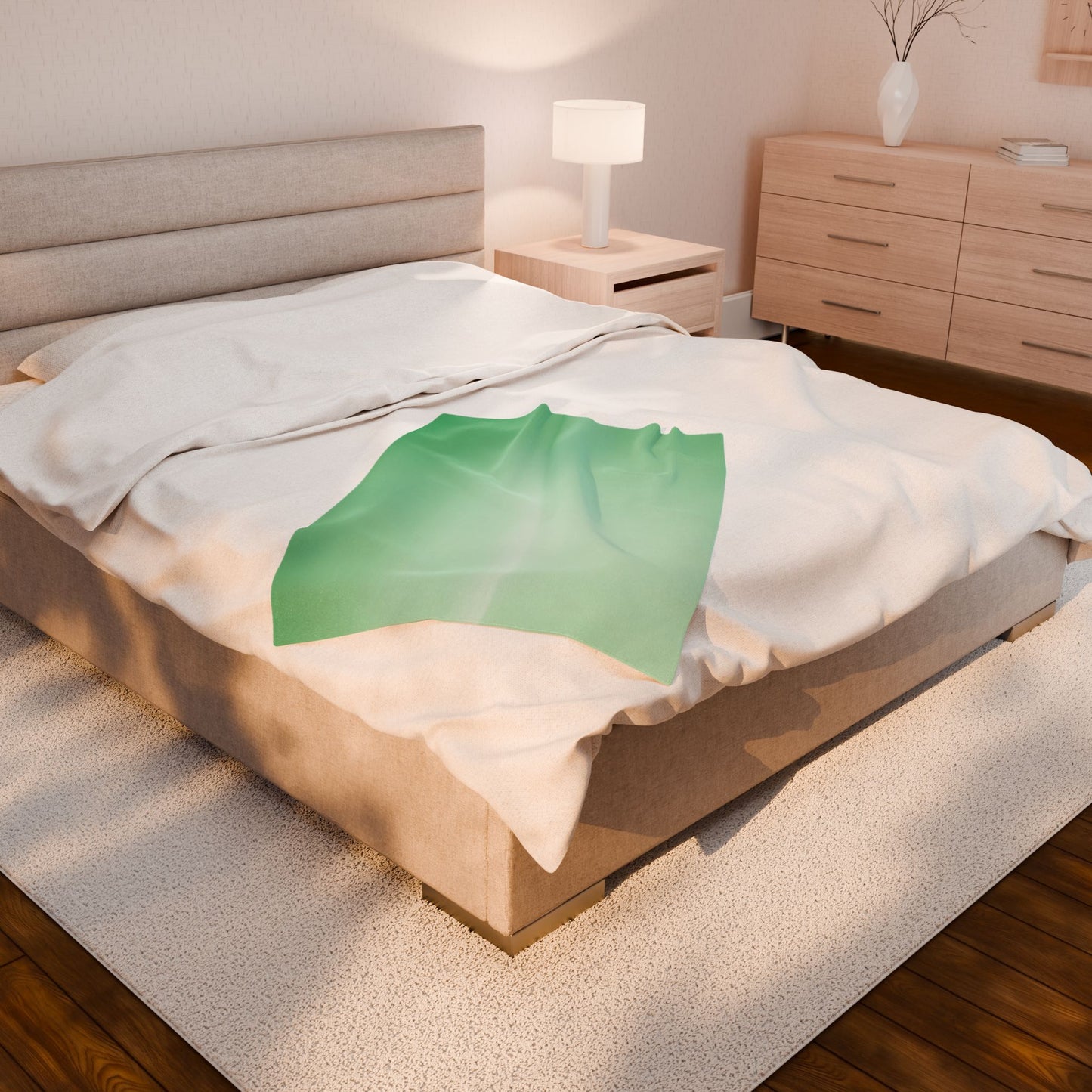 Mint Fade Velveteen Plush Blanket, 30" x 40"