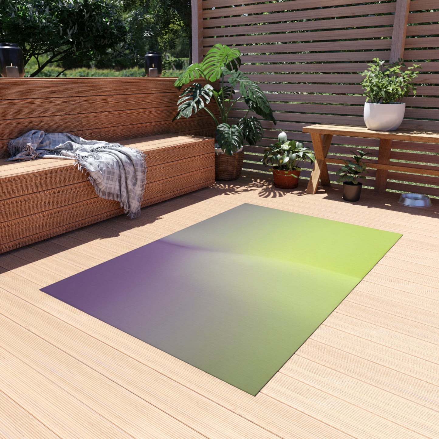 Purple Golden Fade Outdoor Rug, 36" x 60"
