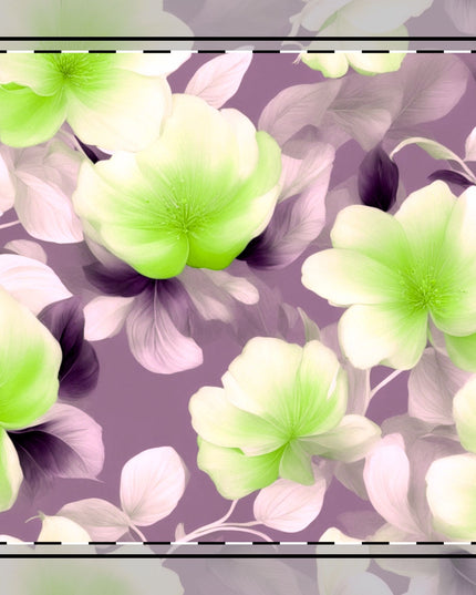 Lime Lavender Floral Bunch Cotton Twill Napkin, 10" x 10"