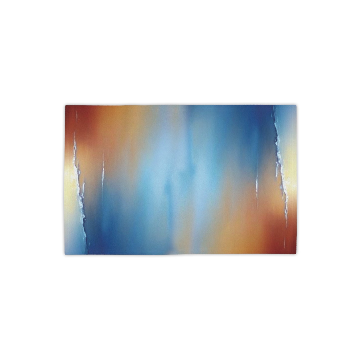 Blue Sea Red Orange Fog Beach Towel, 18" x 27"