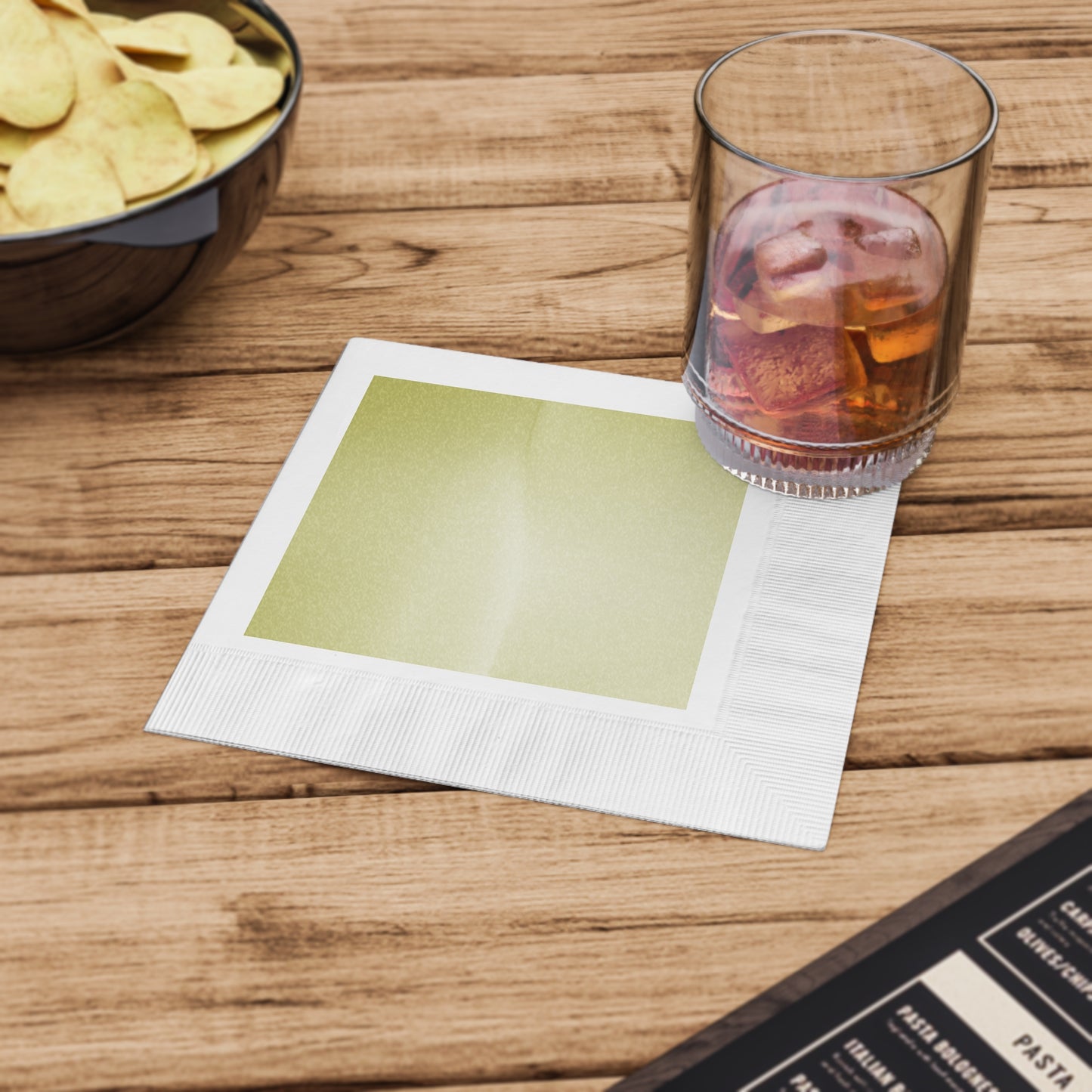 Lemon Fade White Coined Napkins, 6.5" x 6.5"