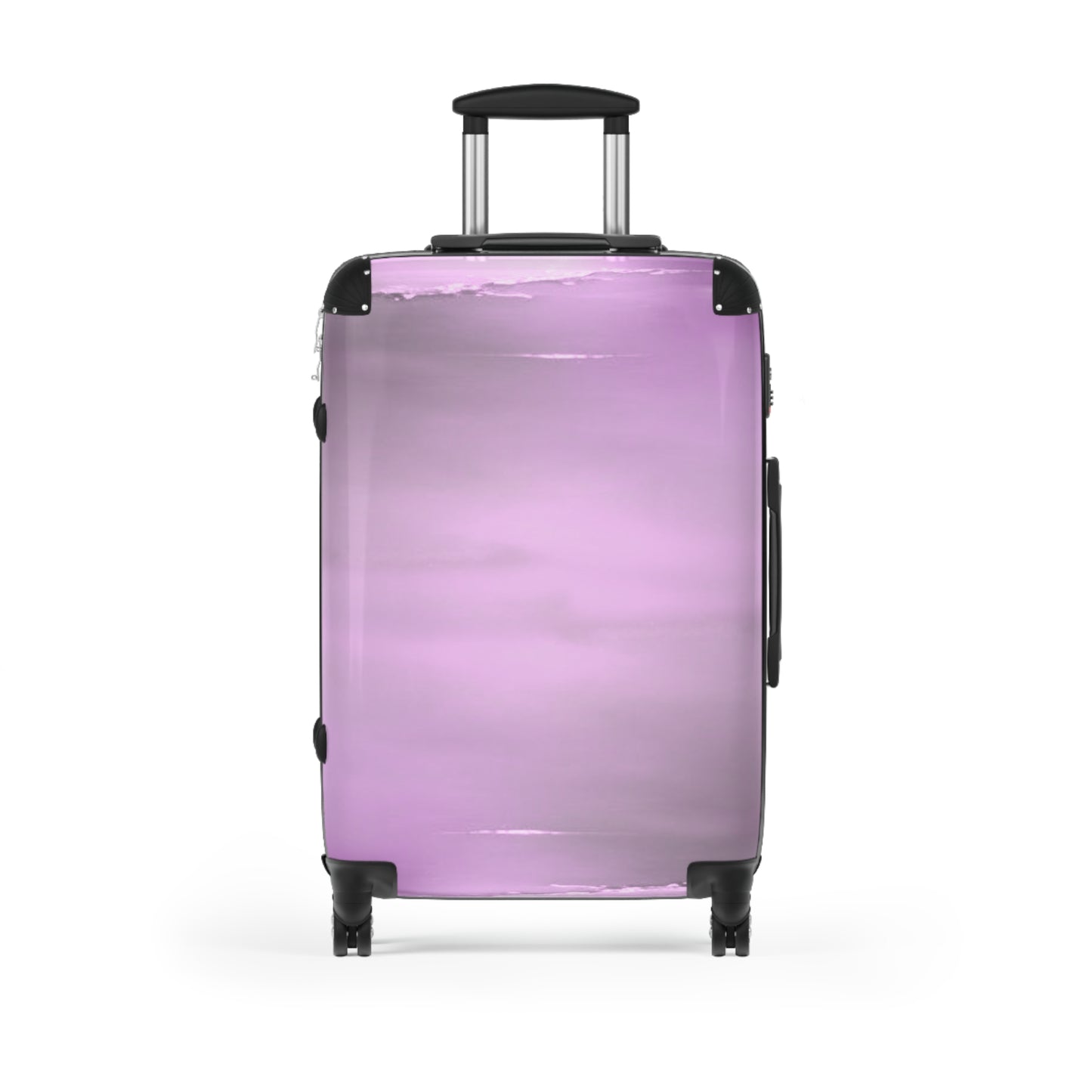 Dark Pink Sea Amethyst Fog Medium Suitcase with built in lock, 4 double-wheels, telescopic handle, and ABS back hard-shell