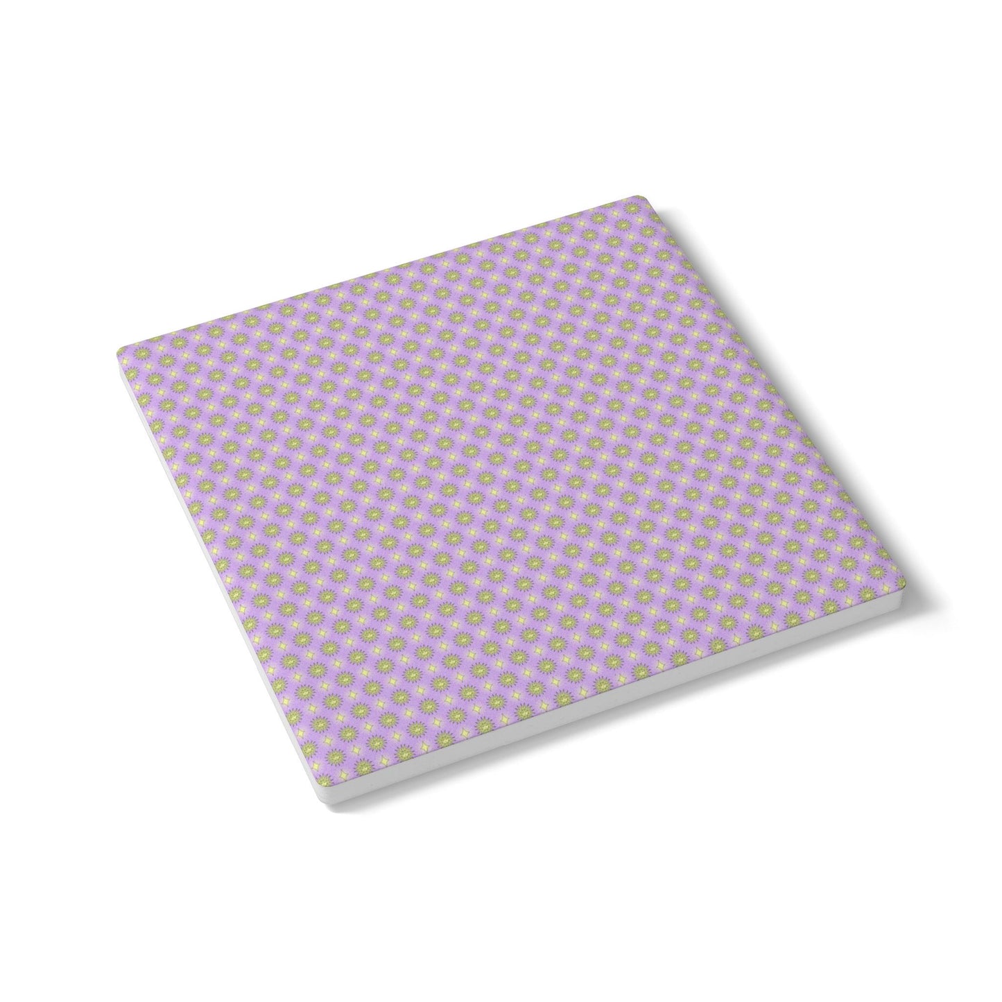 Magenta Star-crossed Bodies Square Ceramic Coaster, 4" x 4"