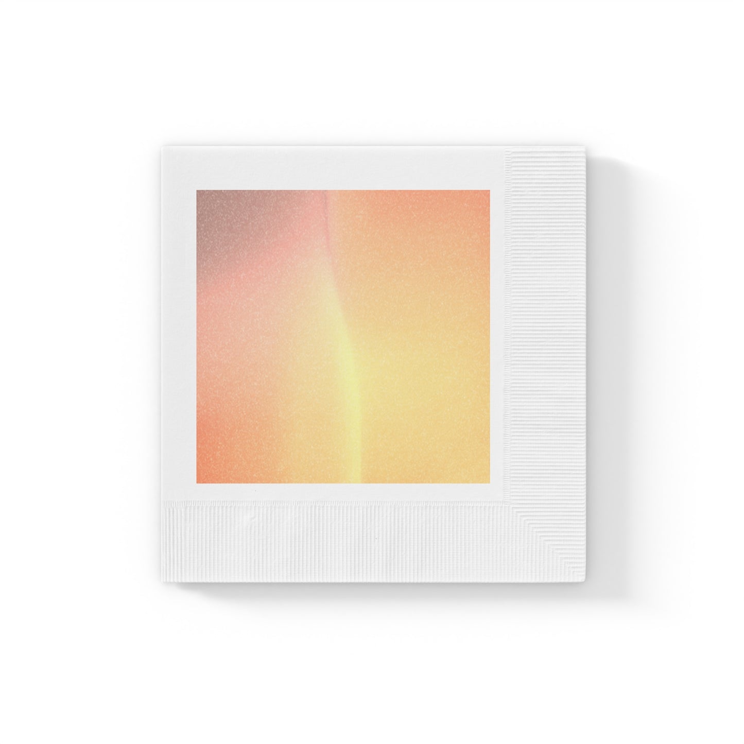 Hot Peach Fade White Coined Napkins, 6.5" x 6.5"