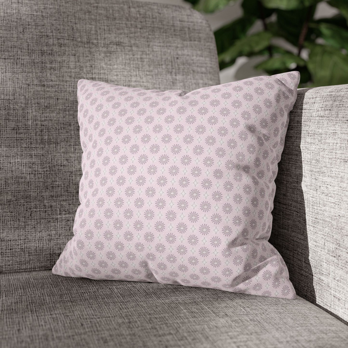 Pink Mornings Star-crossed Bodies Spun Polyester Square Pillowcase, 14" x 14"