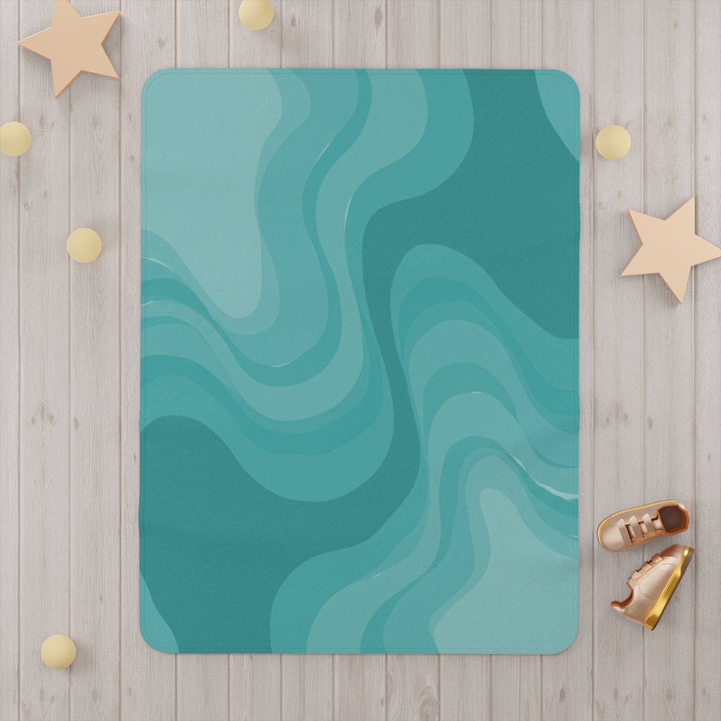 Tif Green Wavey Toddler Blanket, 30" x 40"