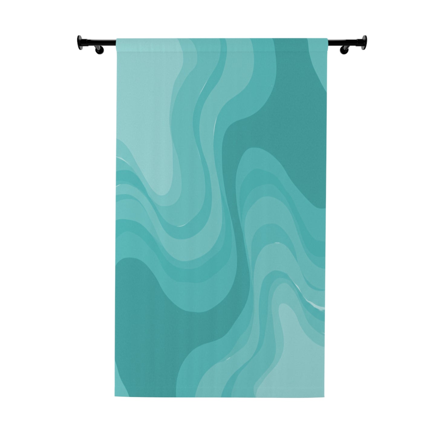 Tif Green Wavey Window Curtain, 50" x 84", blackout