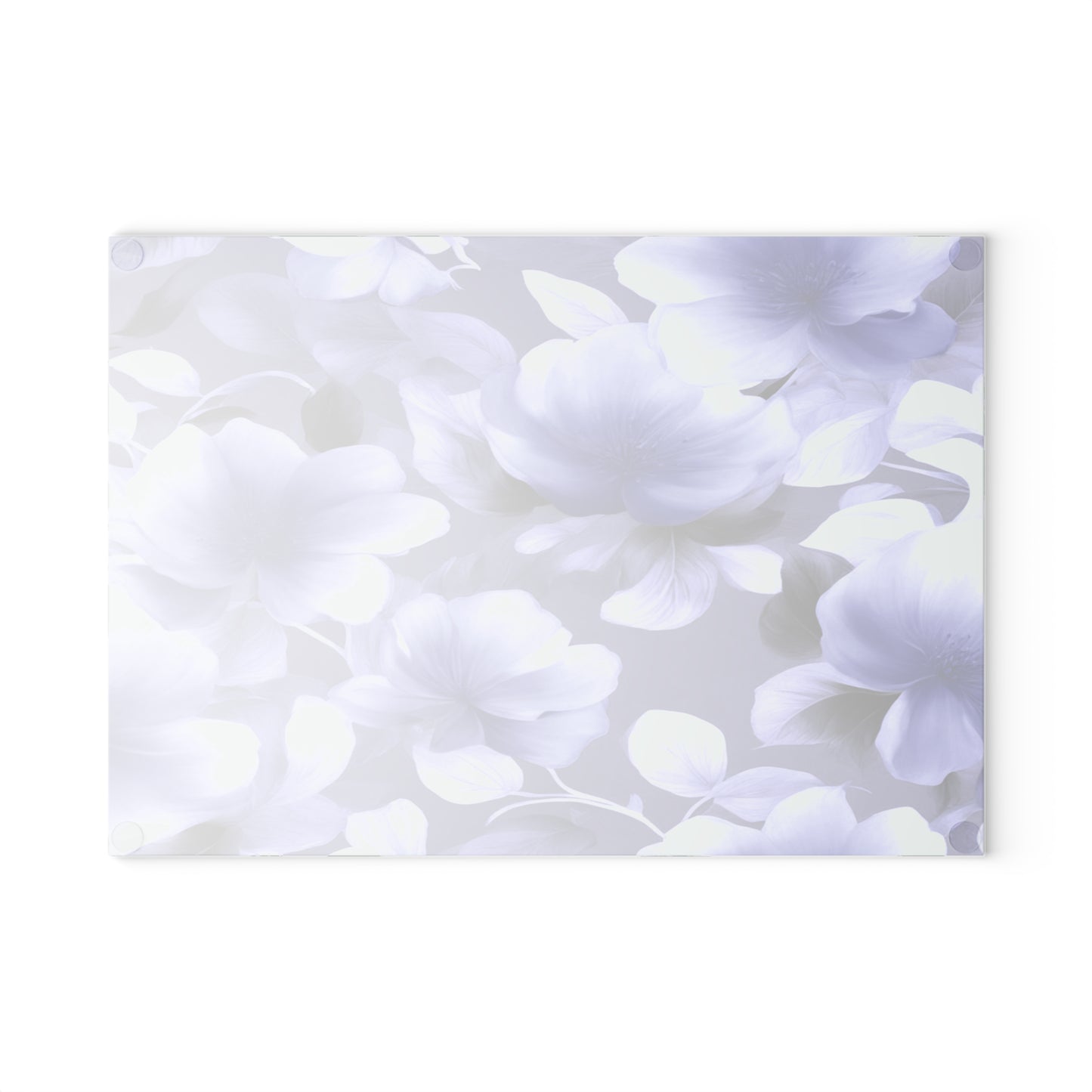 Indigo Blossom Floral Bunch Glass Cutting Board, 8" x 11"