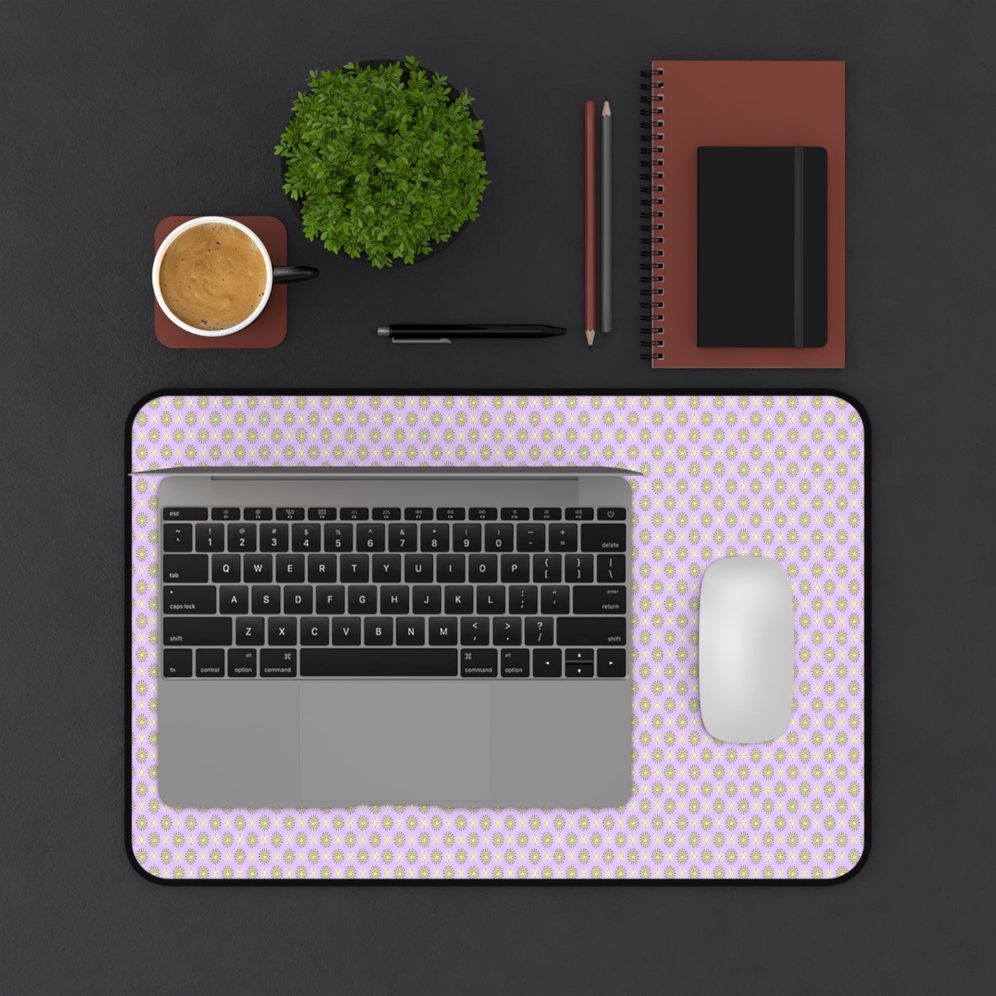 Magenta Star-crossed Bodies Desk Mat, 12" x 18"