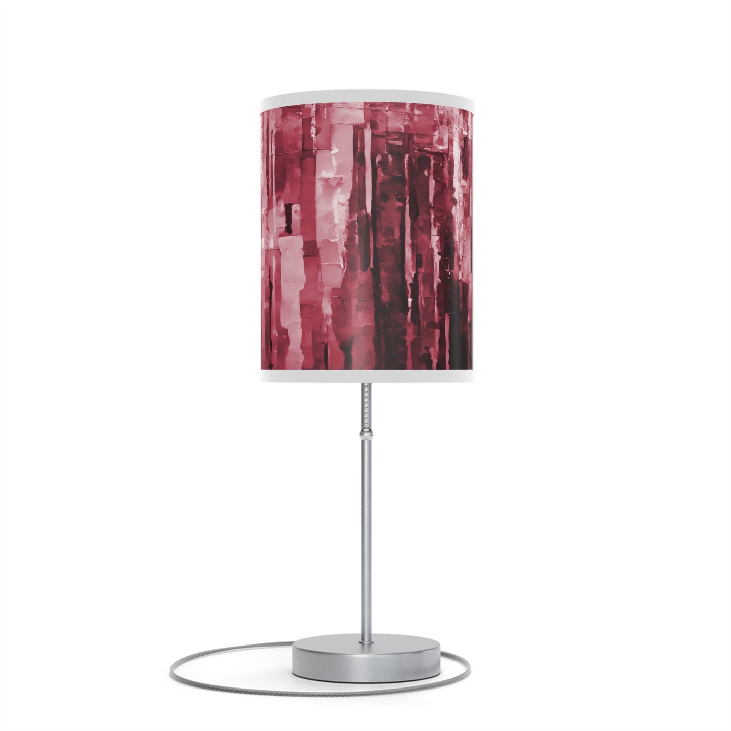 Striped Ruby Table Lamp on a White or Silver Stand, US|CA plug