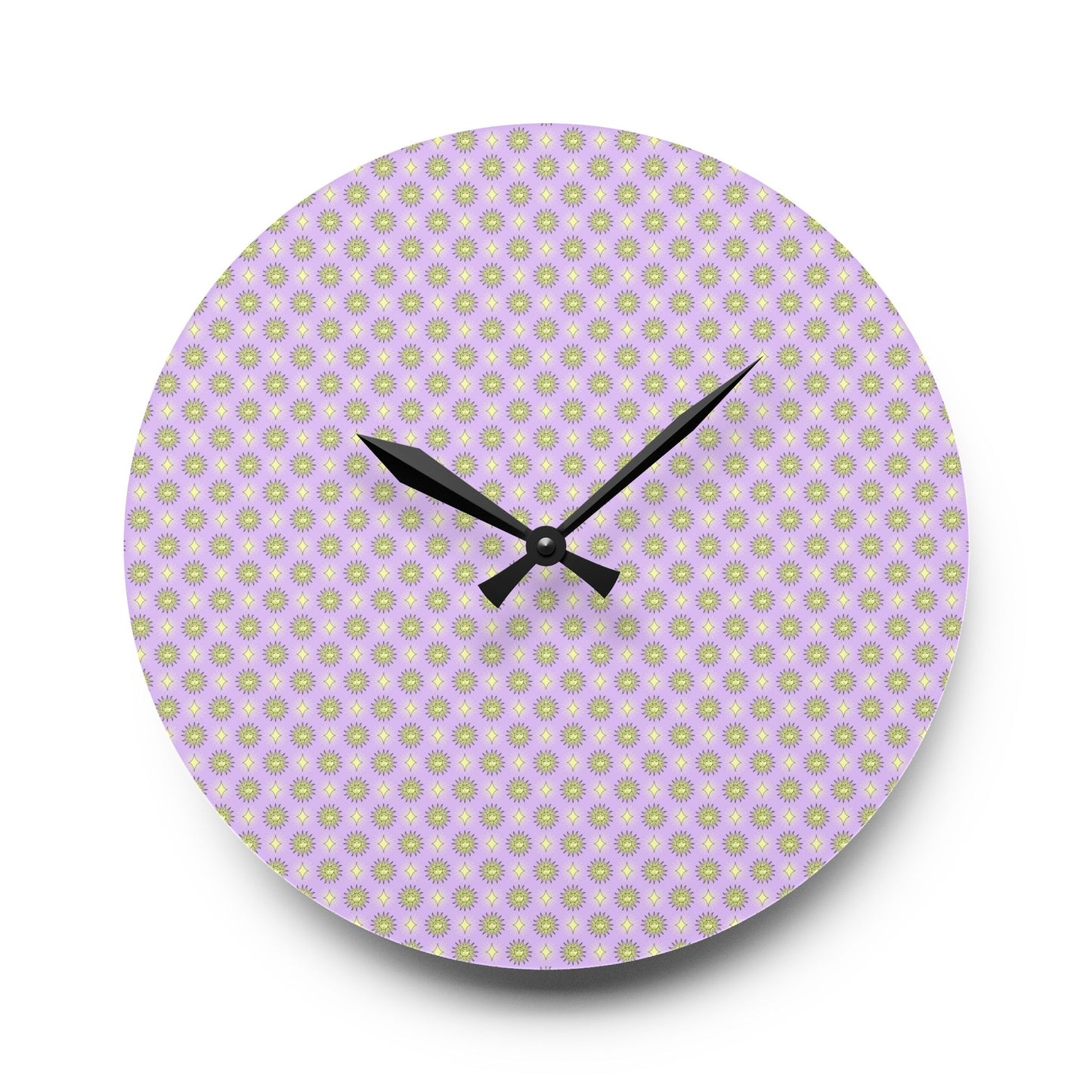 Magenta Star-crossed Bodies Acrylic Wall Clock, Round or Square, 10.75" x 10.75"