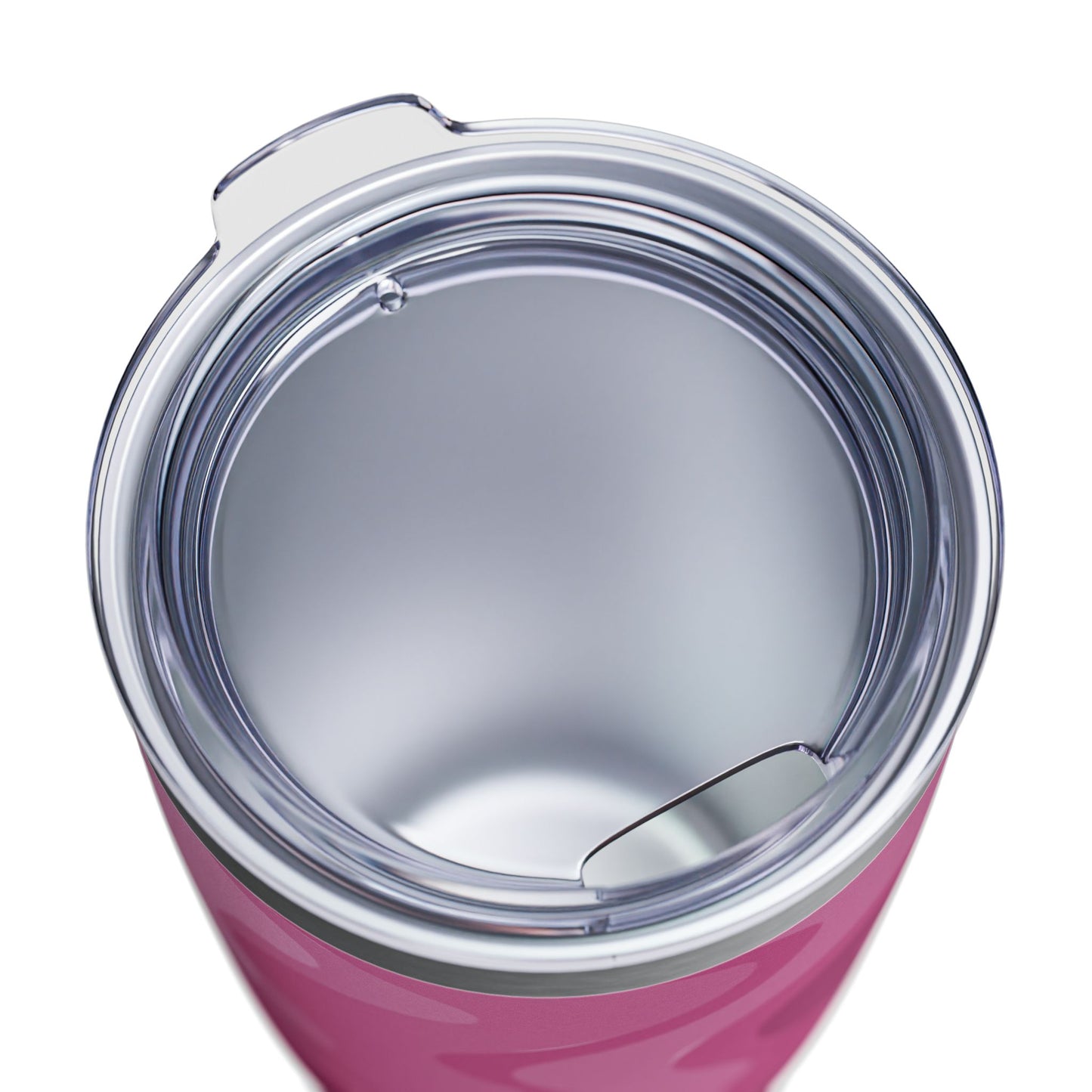 Pinky Mauve Wavey Ringneck Tumbler, 20oz in white, steel and black