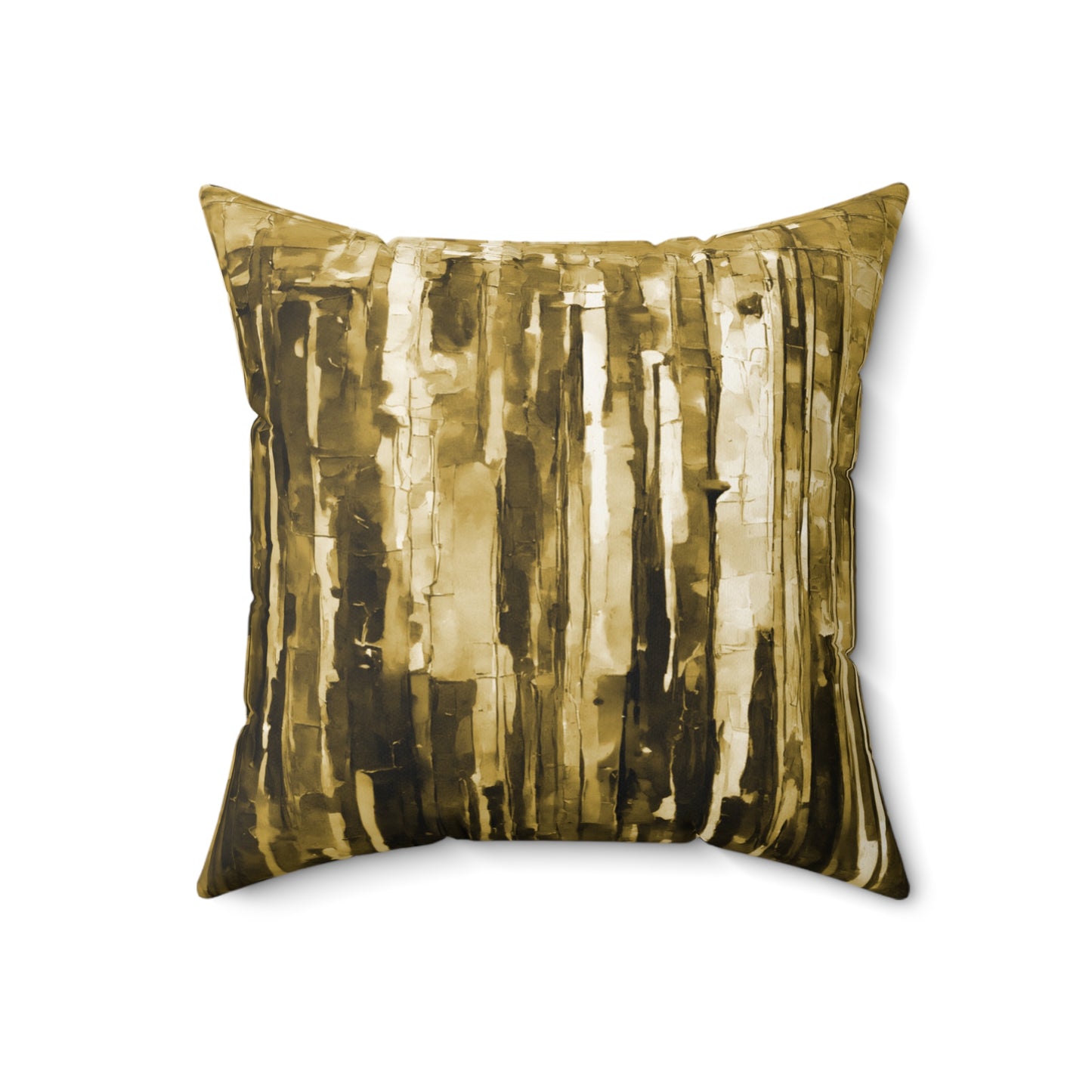 Striped Light Brown 18" x 18" Faux Suede Square Pillow