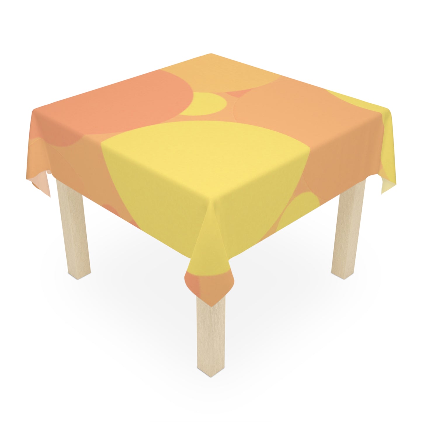 Pastel Bright Oranges Patches Tablecloth, 55" x 55"