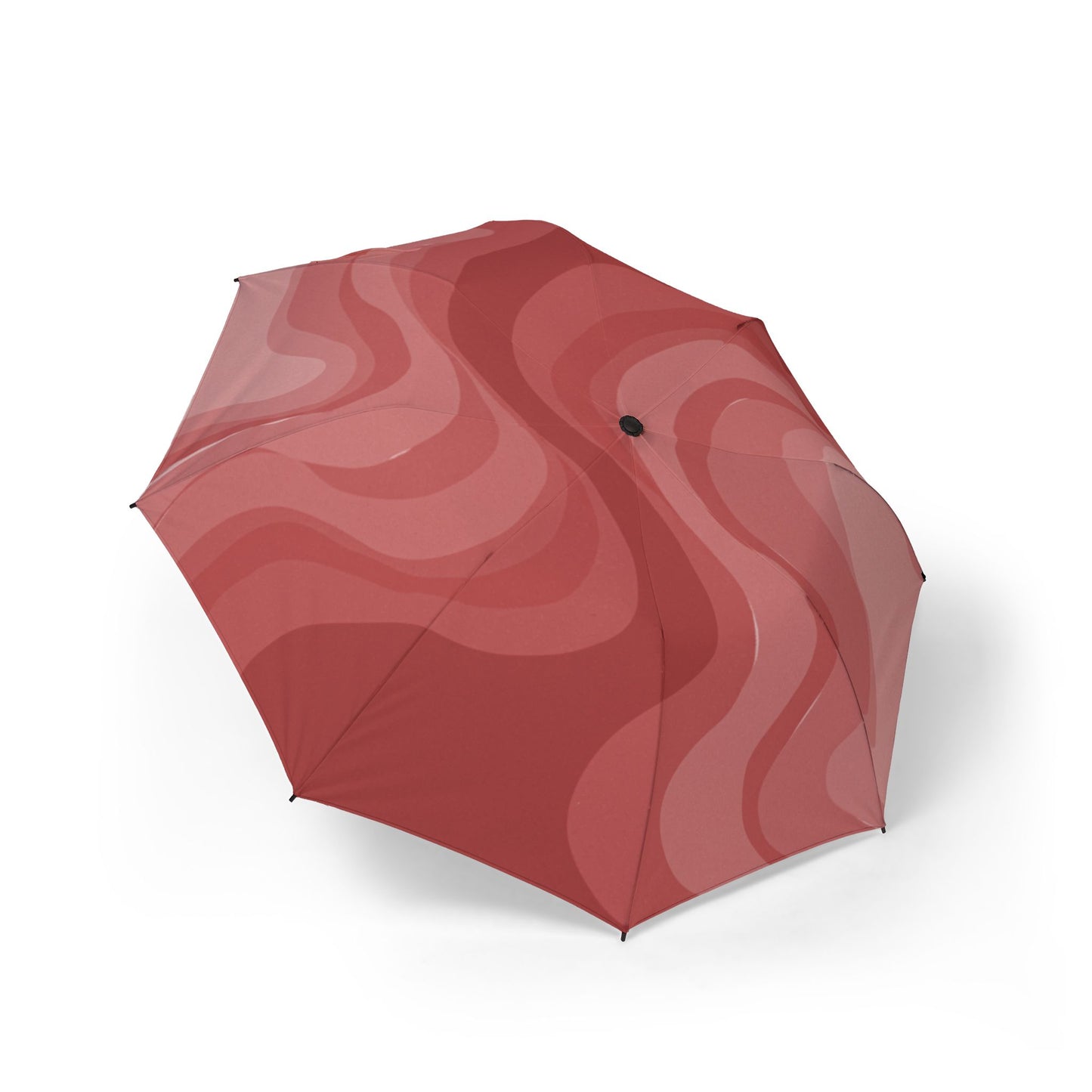 Power Red Wavey Foldable Umbrella - Compact & Chic