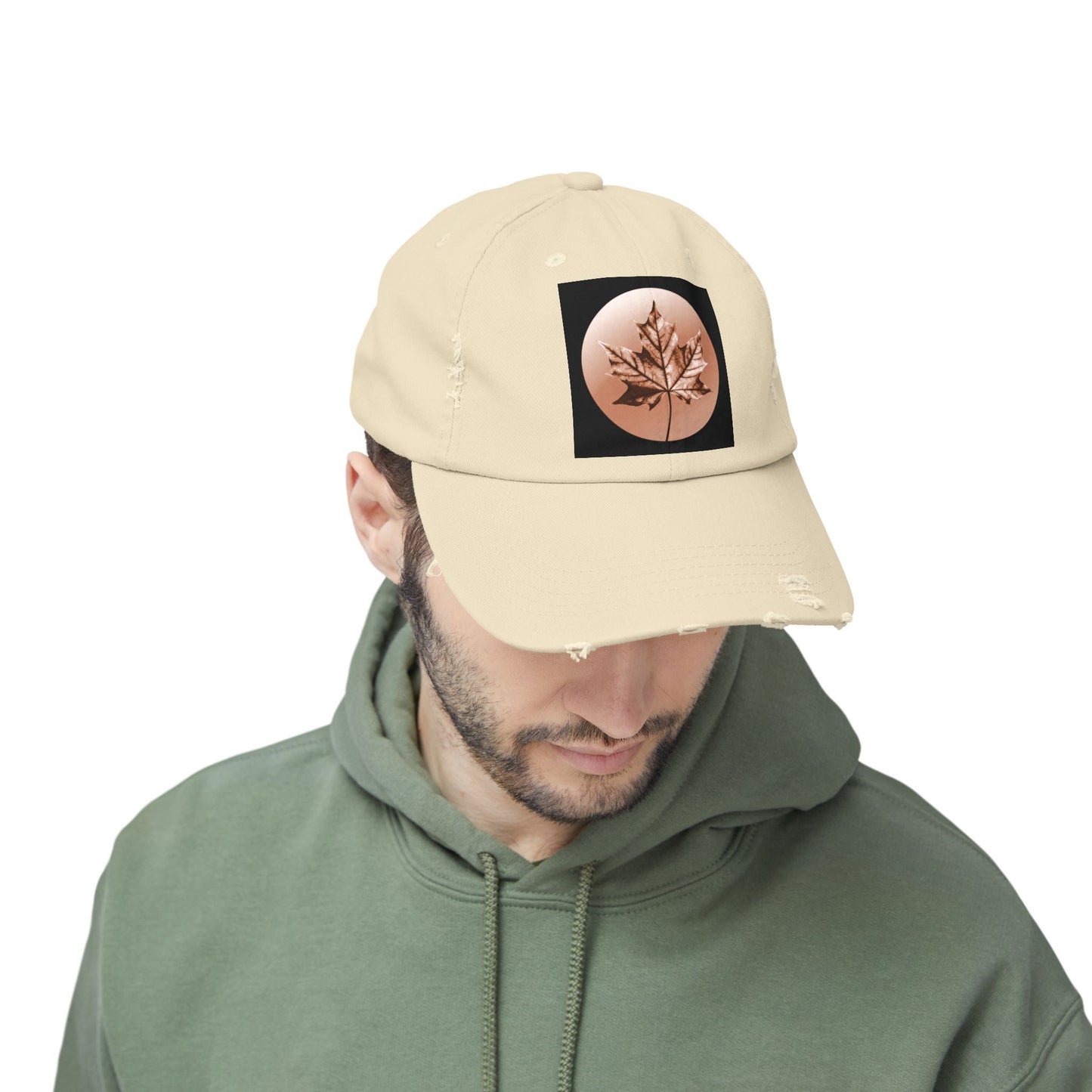 Soft Maple Leaf Unisex Distressed Cap