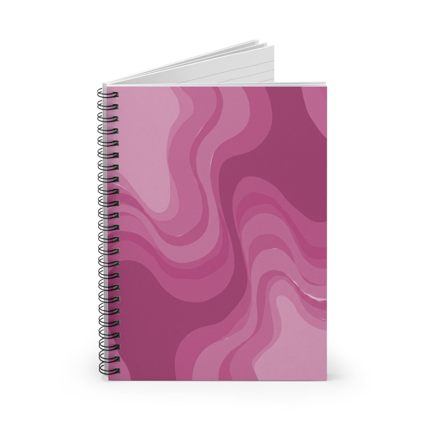 Pinky Mauve Wavey Spiral Notebook - Ruled Line, 6" x 8", 118 pages